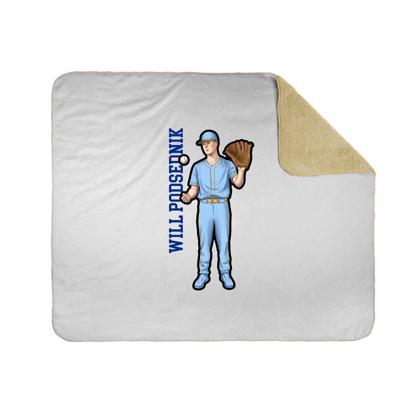 Throw Blanket — Name Vertical in White