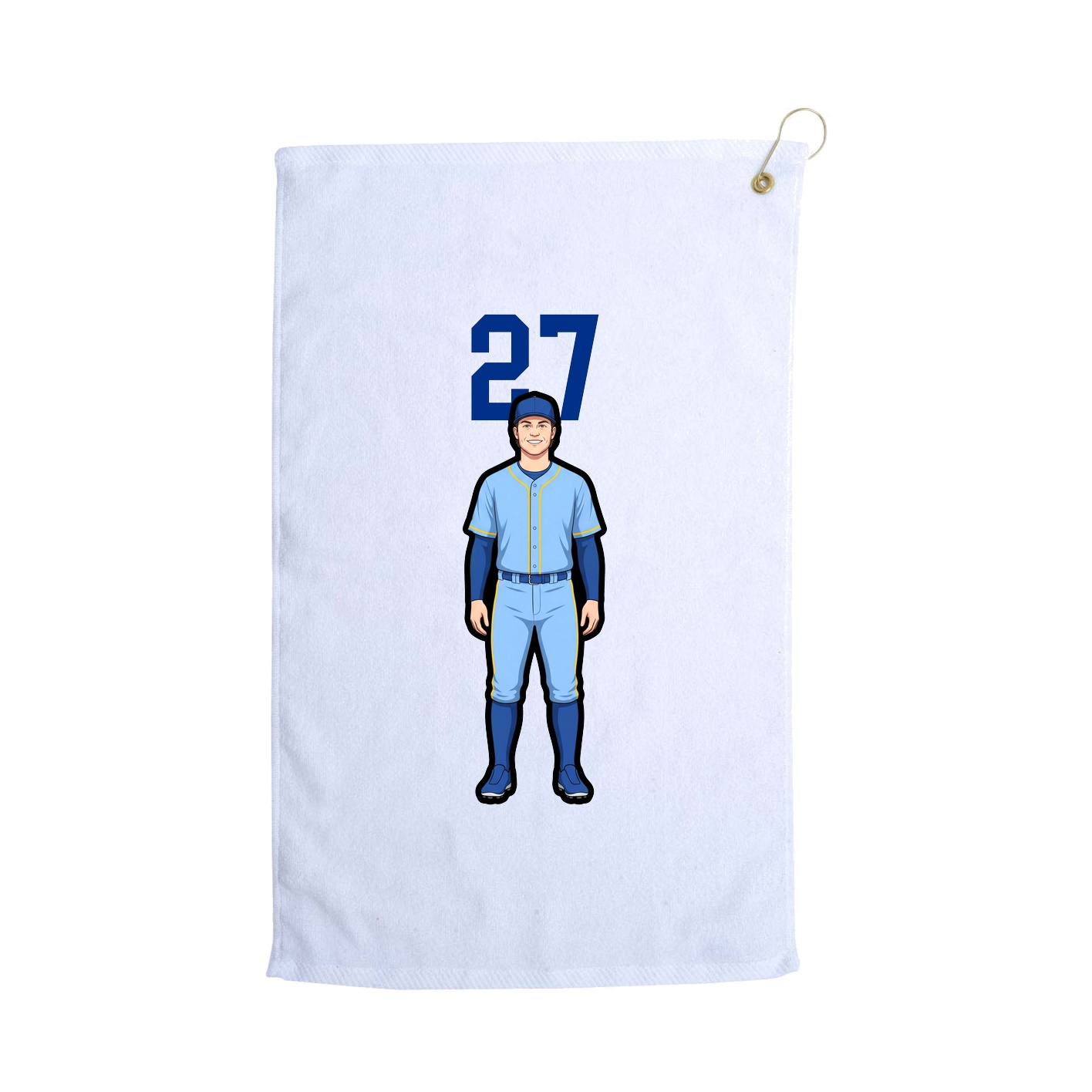Golf Towel — Number Top in White