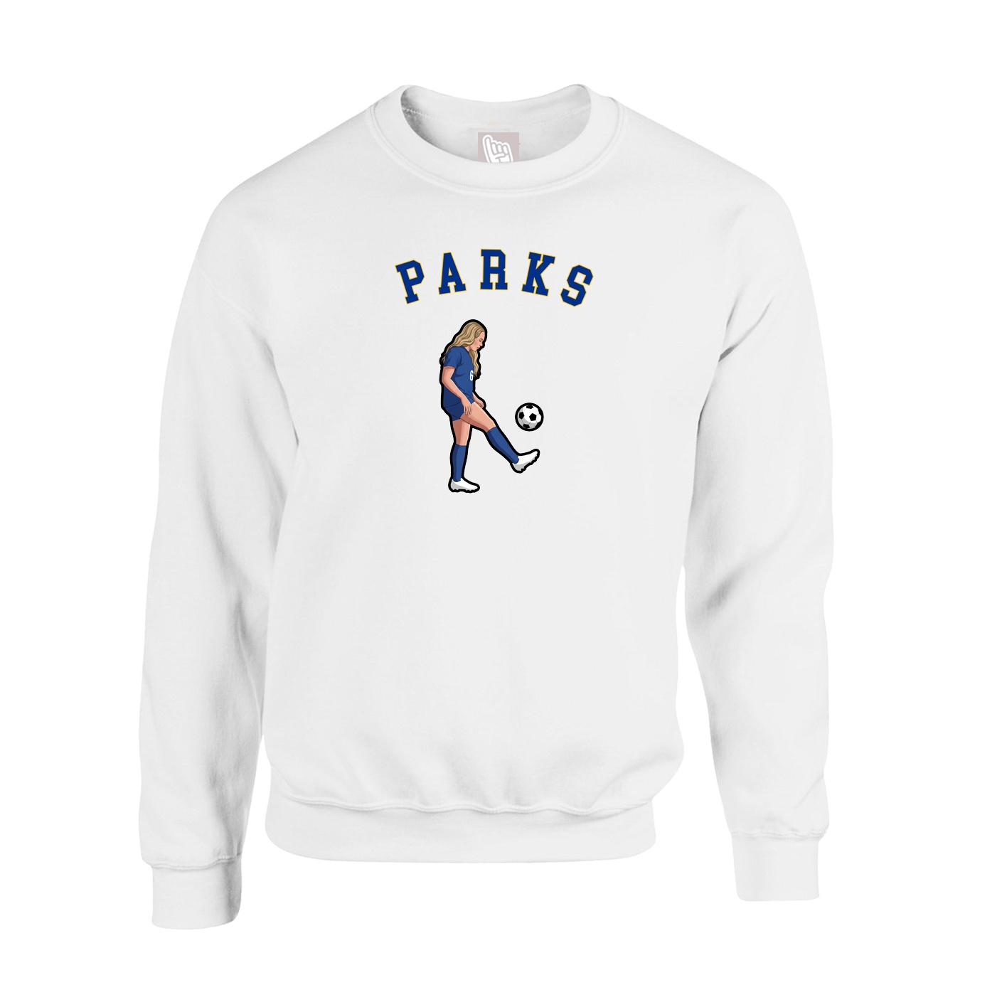 Fleece Crew — Shirsey Arch in White