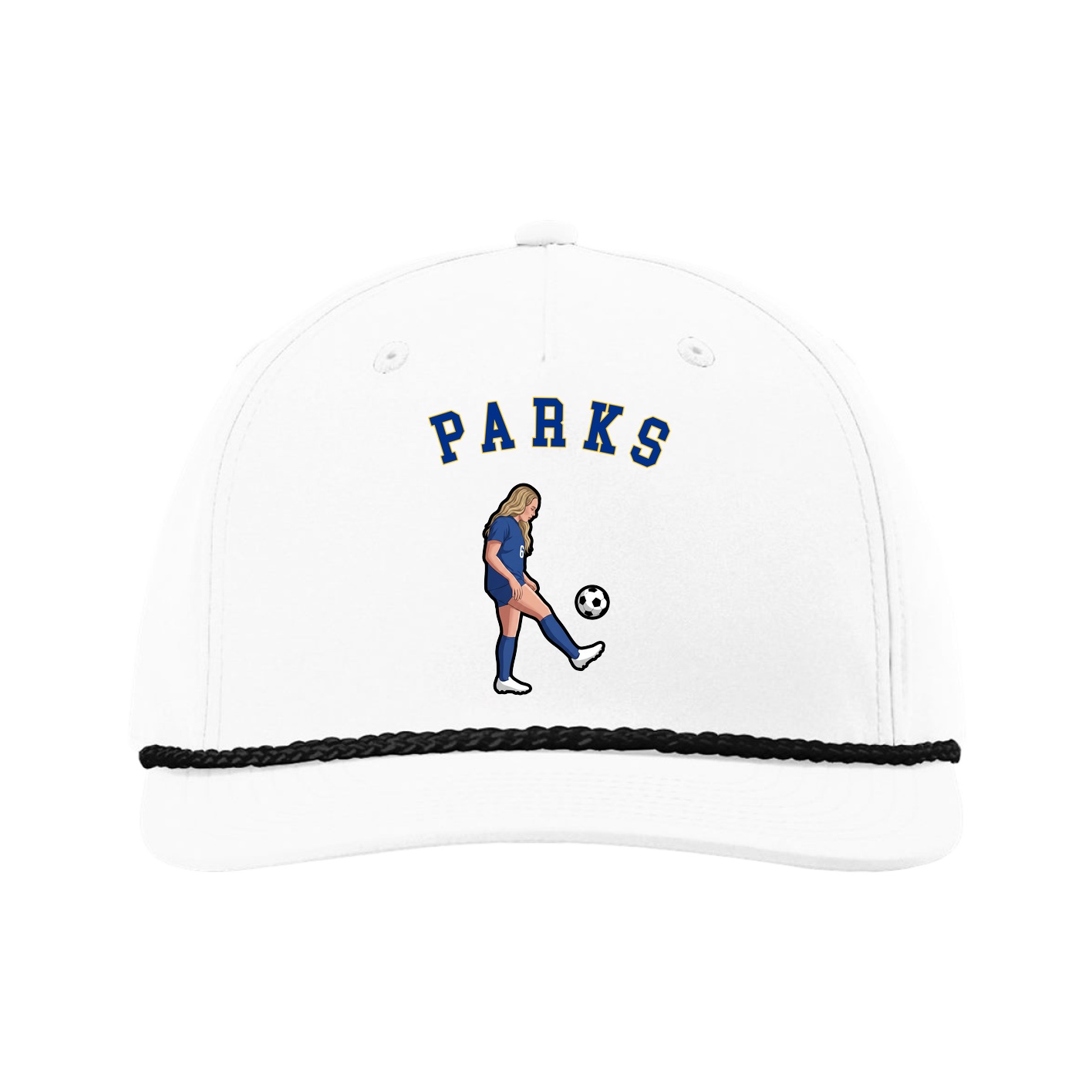 Five-Panel Classic Rope Cap — Shirsey Arch in White
