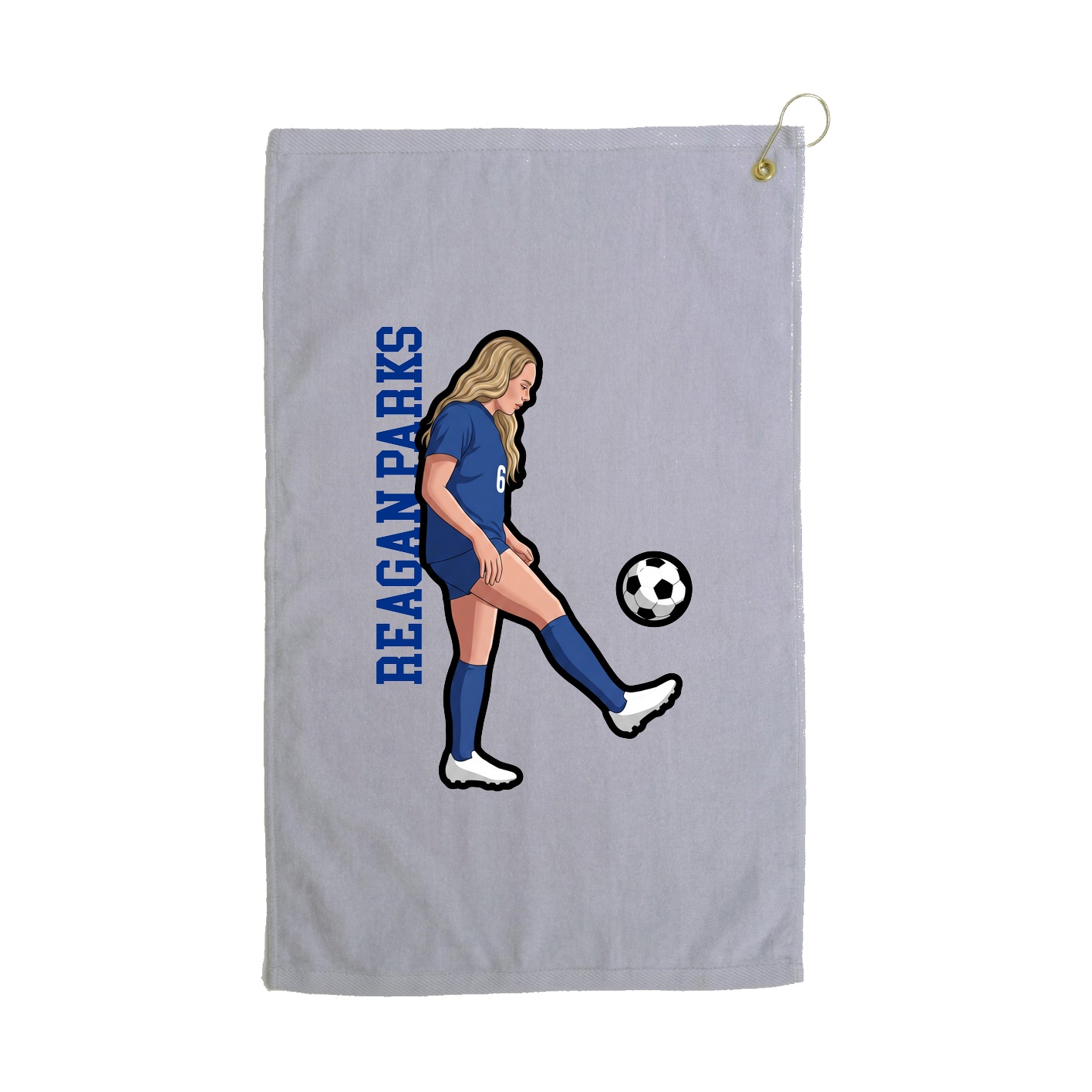 Golf Towel — Name Vertical in Grey