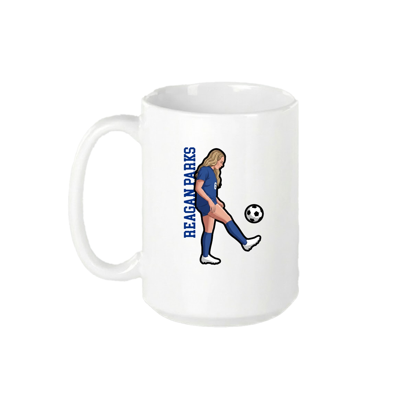 15oz Coffee Mug — Name Vertical in White