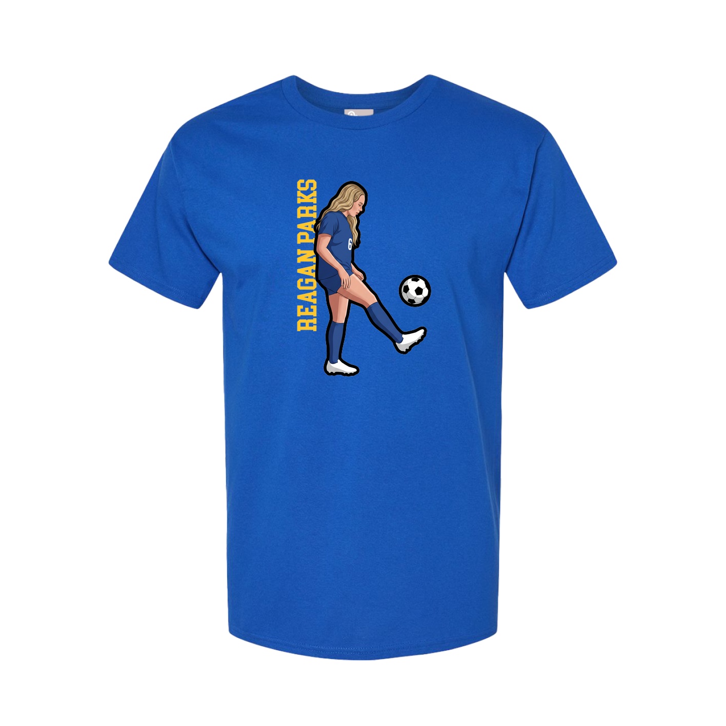 Youth Tee — Name Vertical in Royal