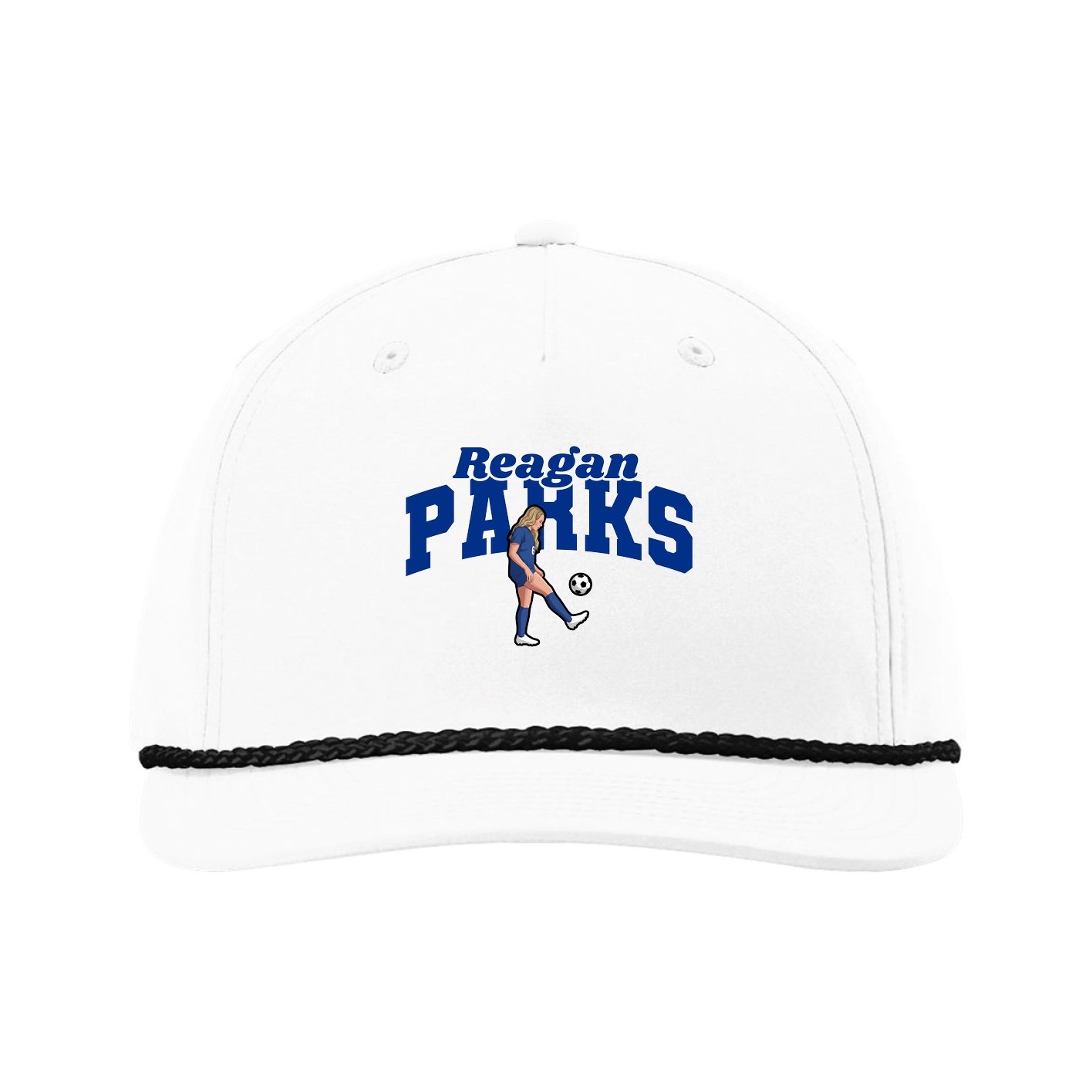 Five-Panel Classic Rope Cap — Signature Arch in White