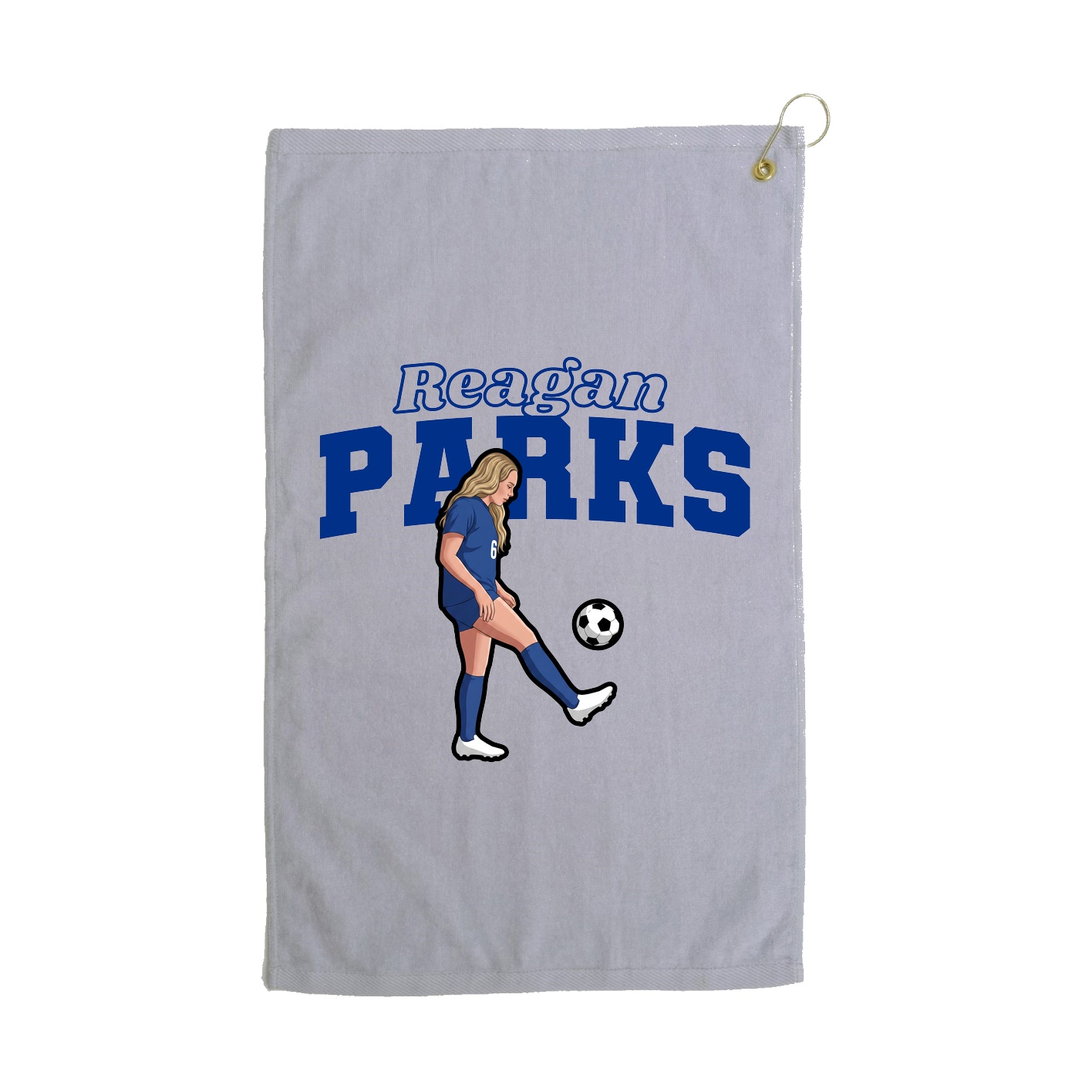 Golf Towel — Name Arch in Grey