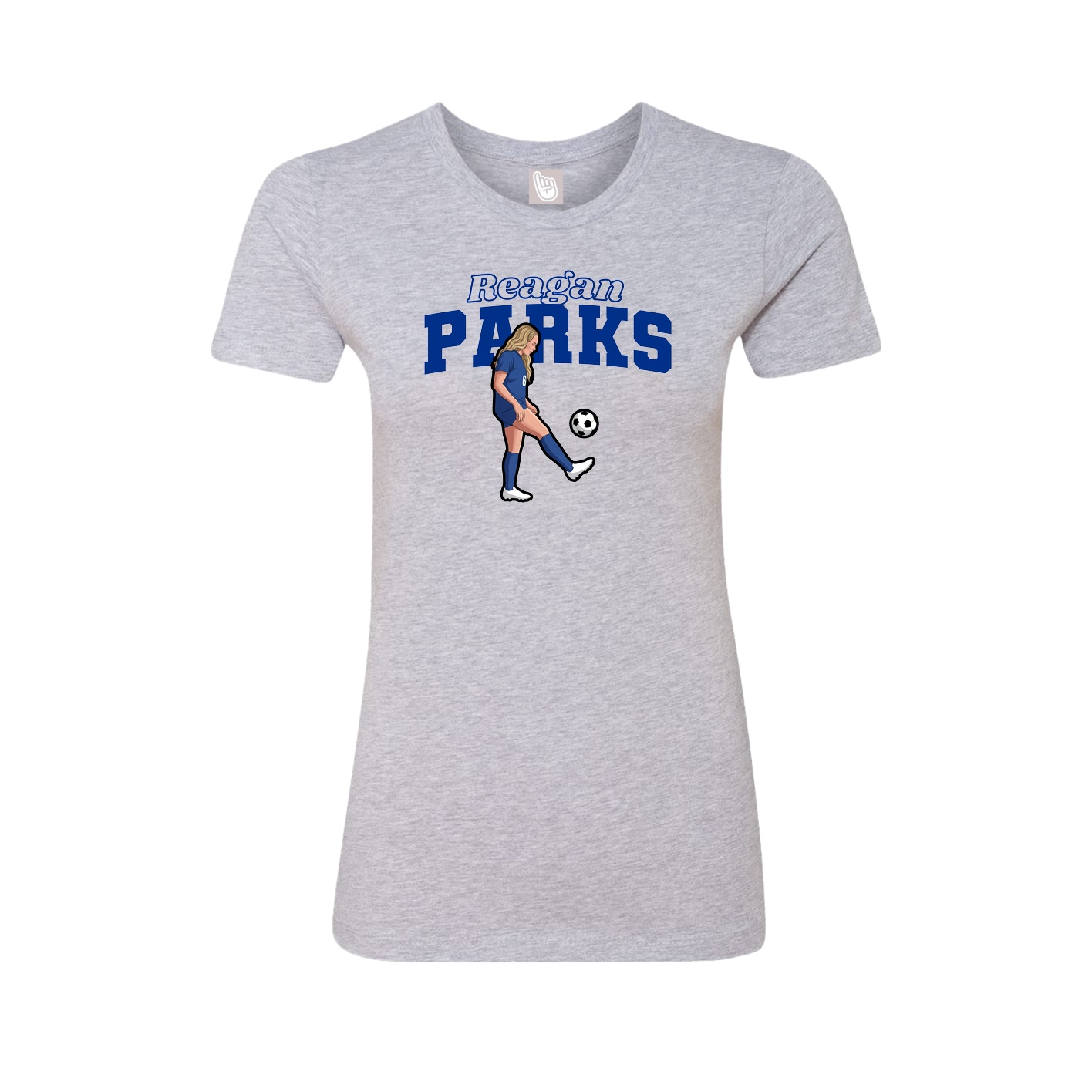 Fitted Women's Tee — Name Arch in Grey