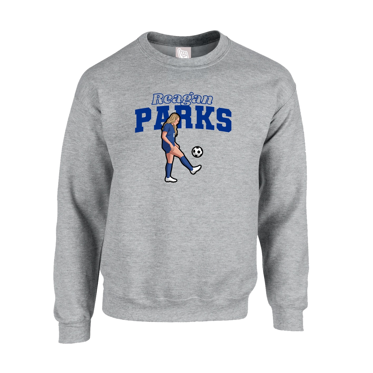 Fleece Crew — Name Arch in Grey
