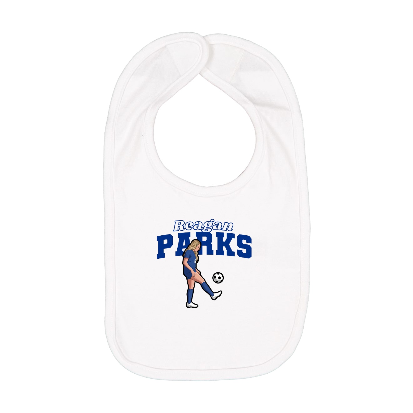 Infant Bib — Name Arch in White