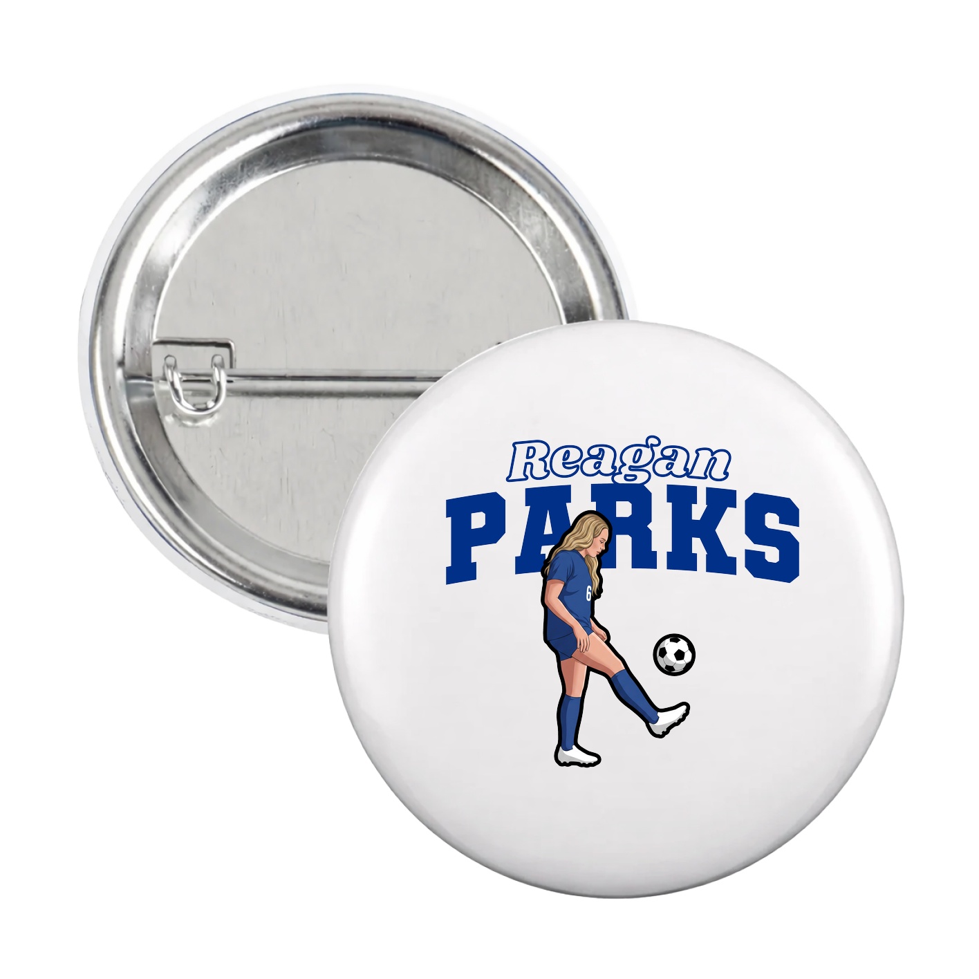 Game Day Button — Name Arch in White