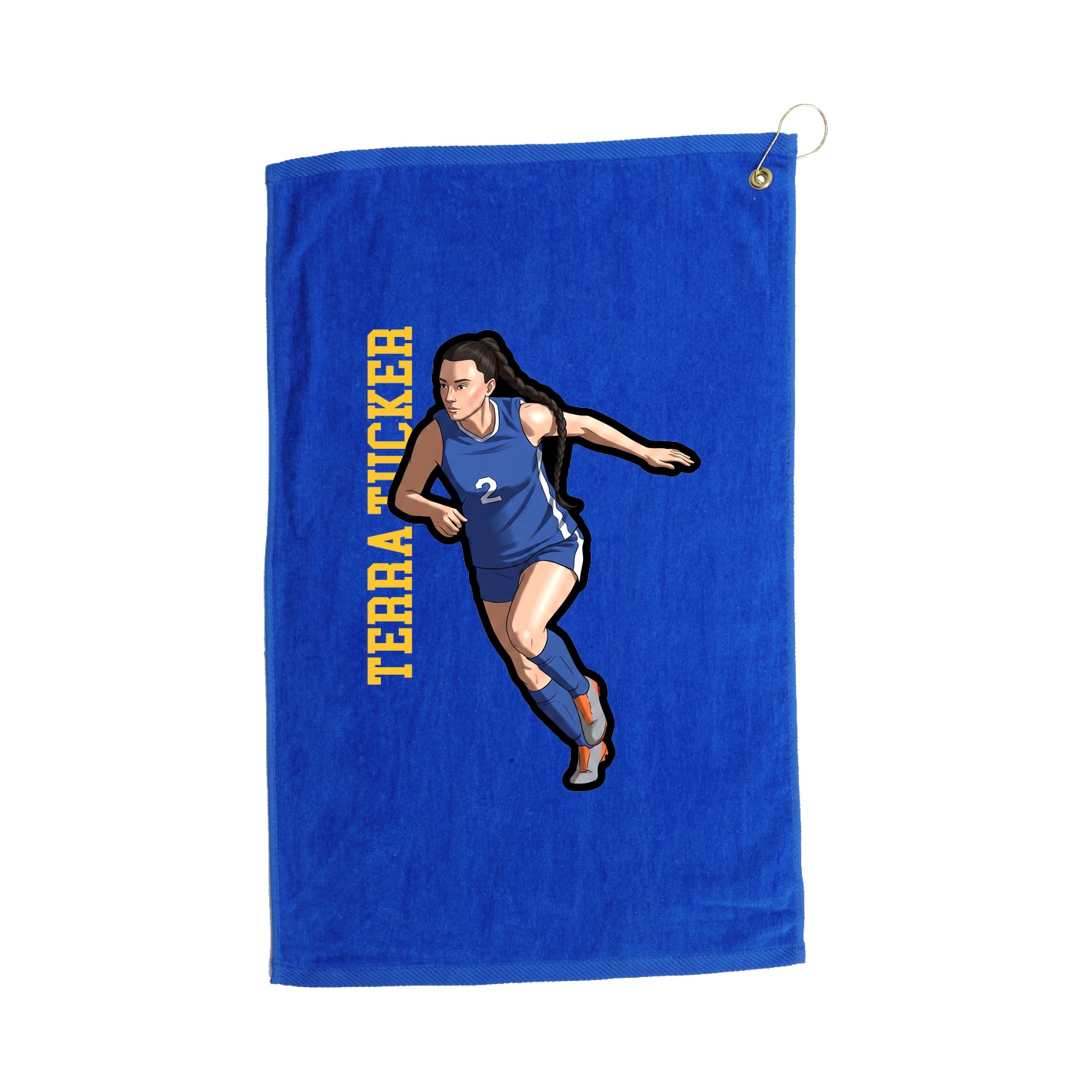 Golf Towel — Name Vertical in Royal