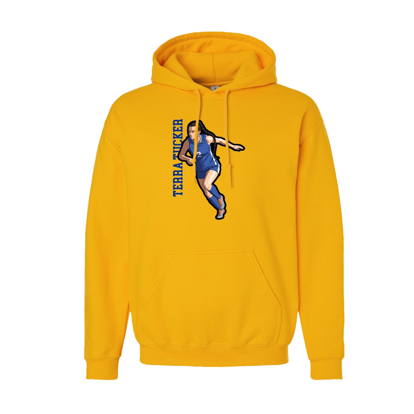 Youth Hoodie — Name Vertical in Gold
