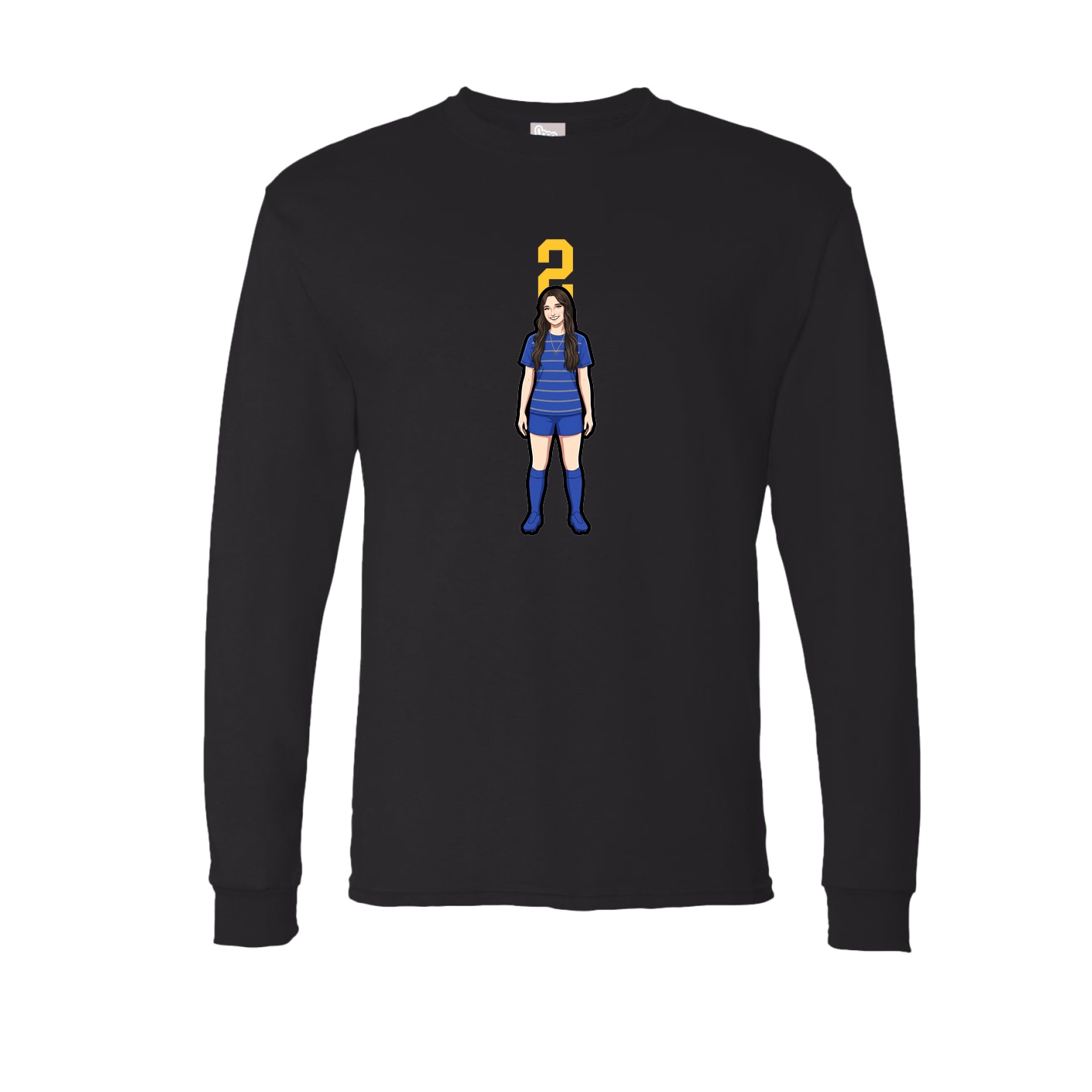 Long Sleeve Tee — Number Top in Black