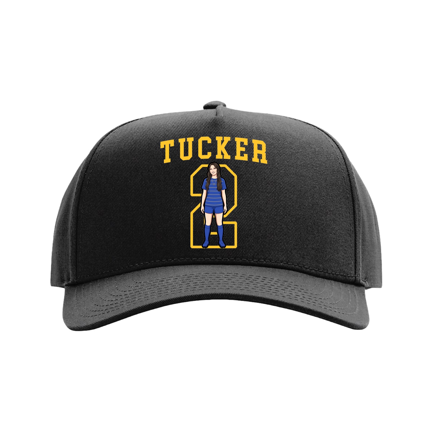 Full Fabric Five-Panel Champ Cap — Shirsey in Black