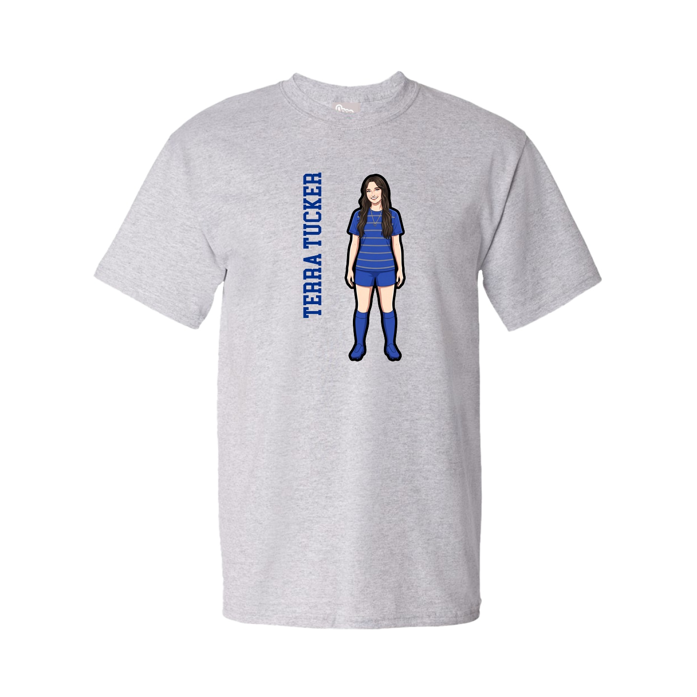 Tee — Name Vertical in Grey
