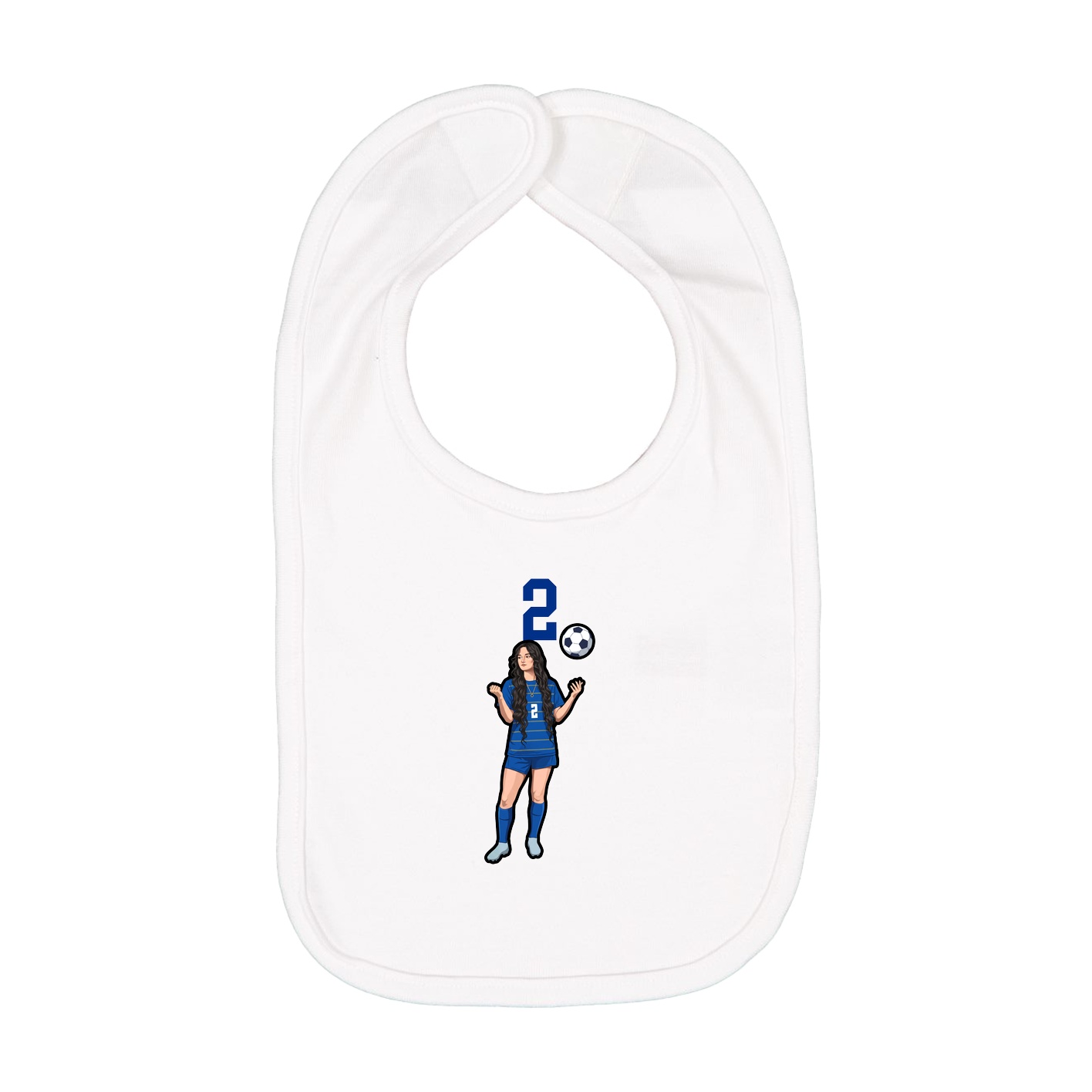 Infant Bib — Number Top in White