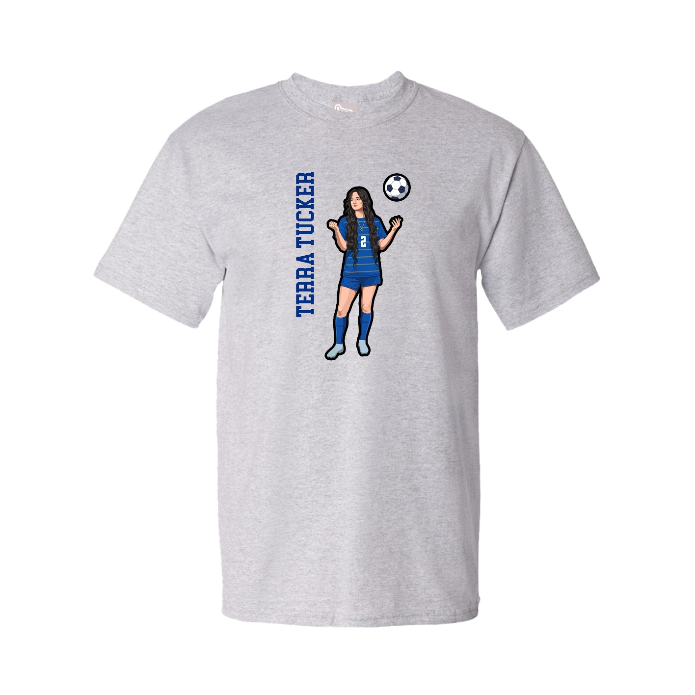 Youth Tee — Name Vertical in Grey