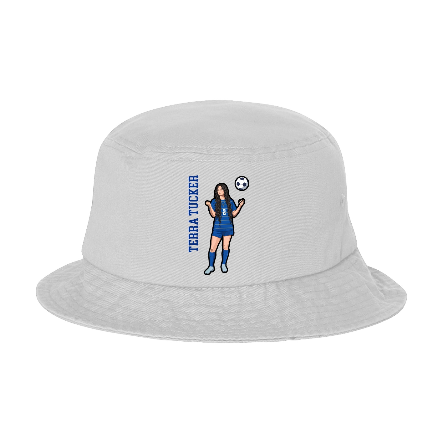 Bucket Cap — Name Vertical in White