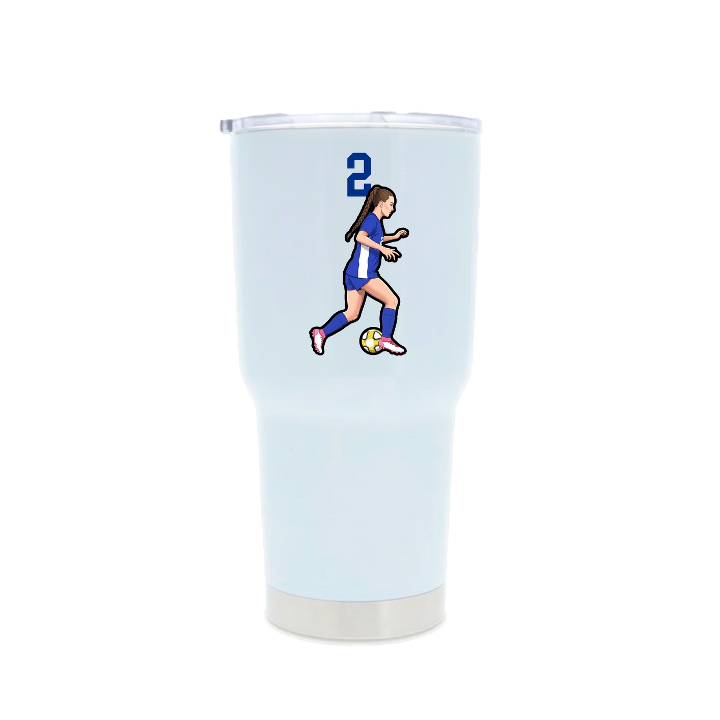 30oz Stainless Steel Tumbler — Number Top in White