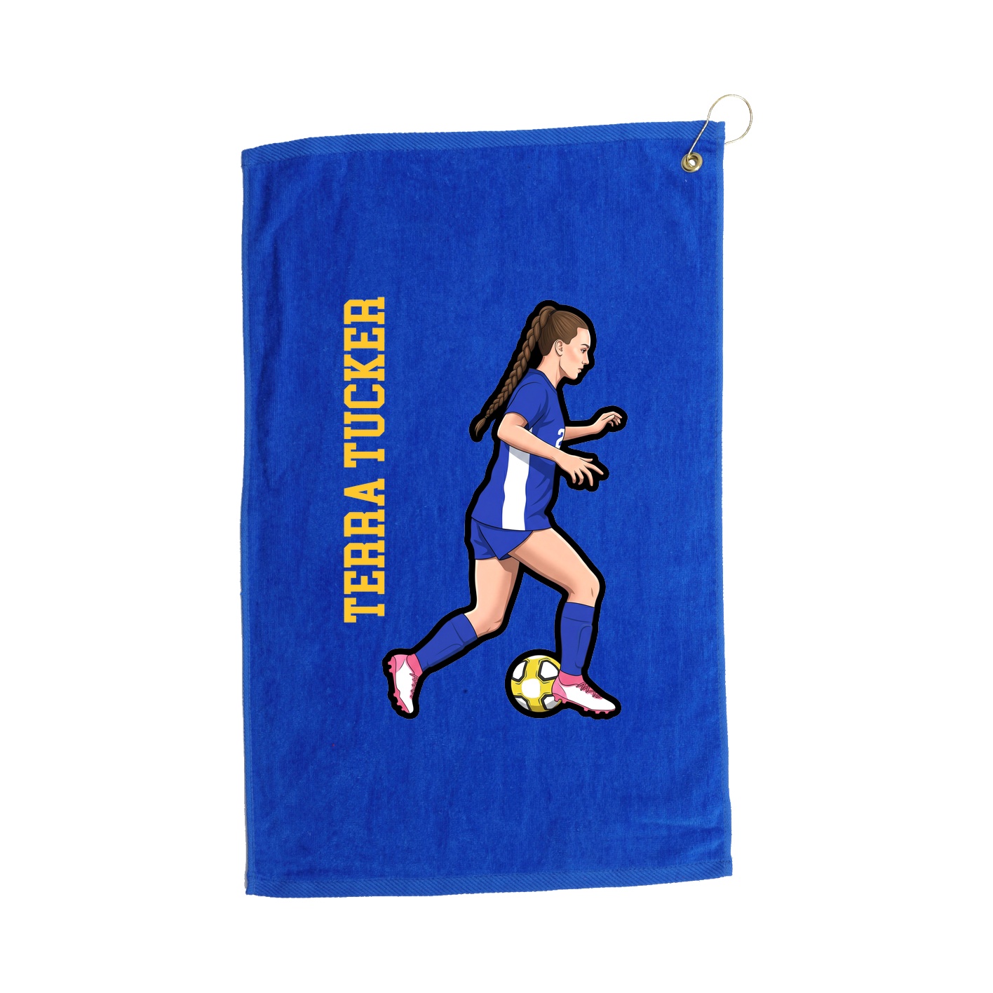 Golf Towel — Name Vertical in Royal