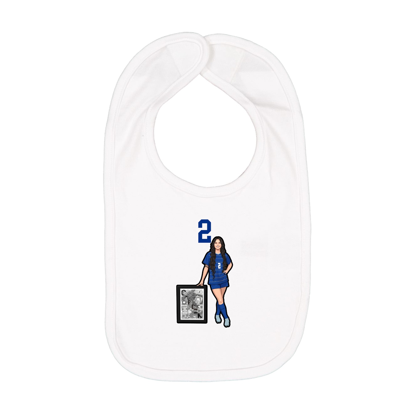 Infant Bib — Number Top in White