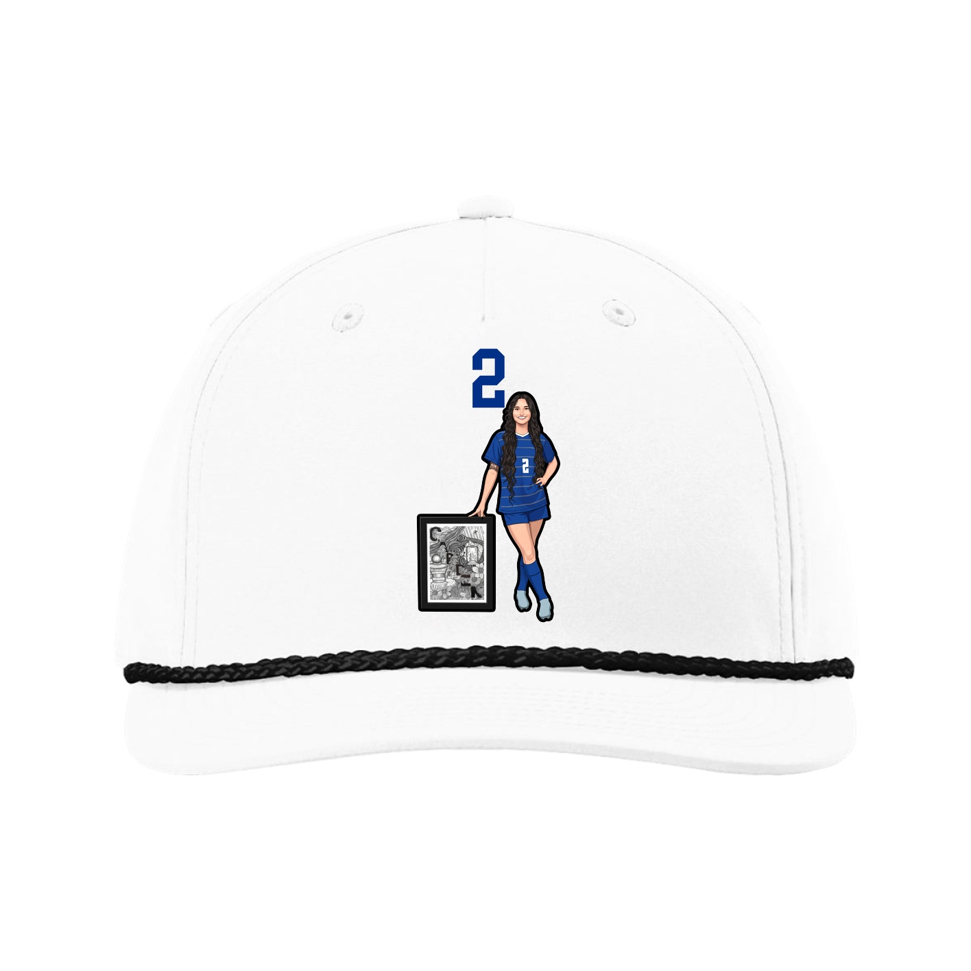 Five-Panel Classic Rope Cap — Number Top in White