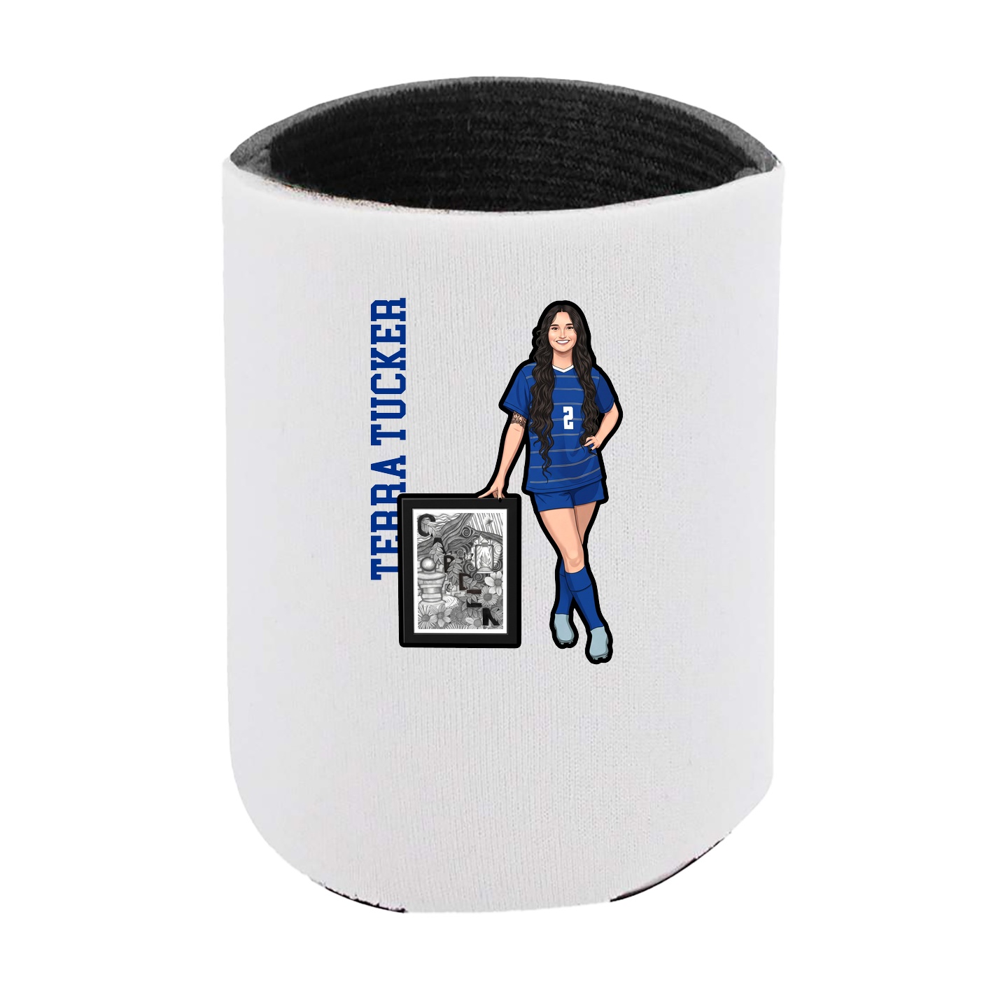 Can Holder — Name Vertical in White