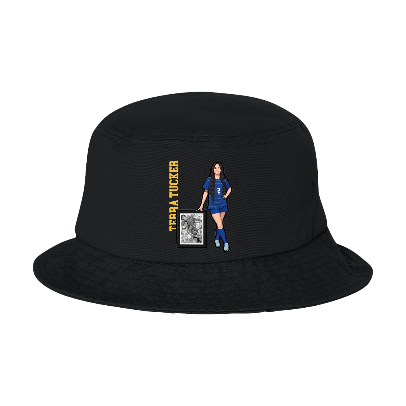 Bucket Cap — Name Vertical in Black