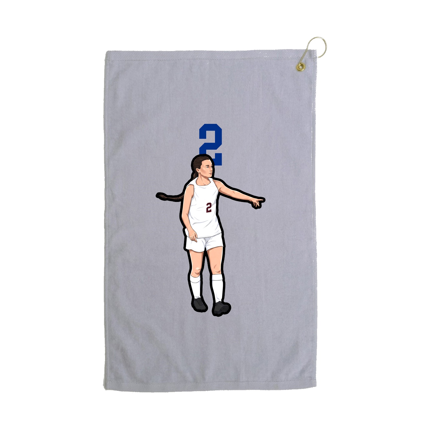 Golf Towel — Number Top in Grey