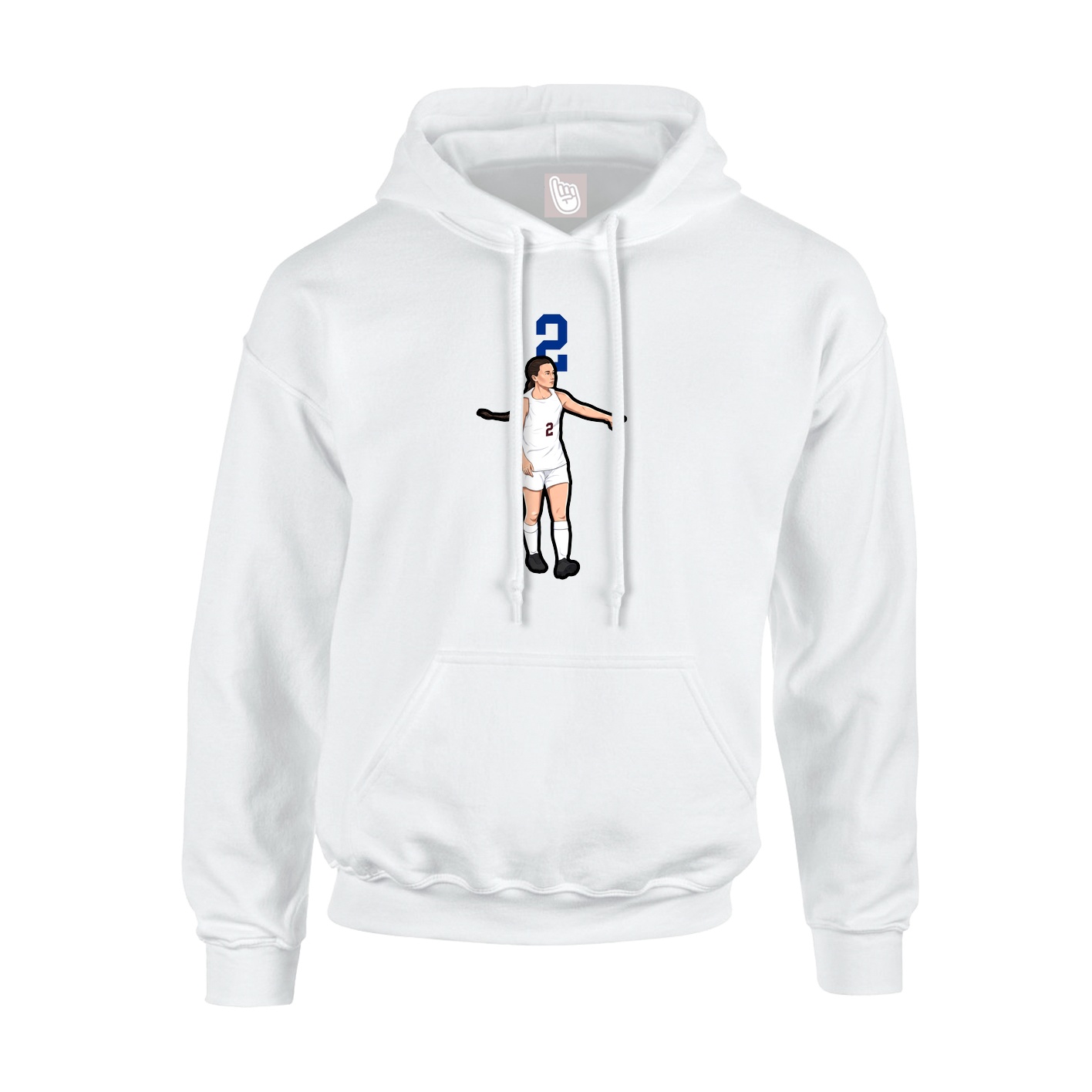 Hoodie — Number Top in White