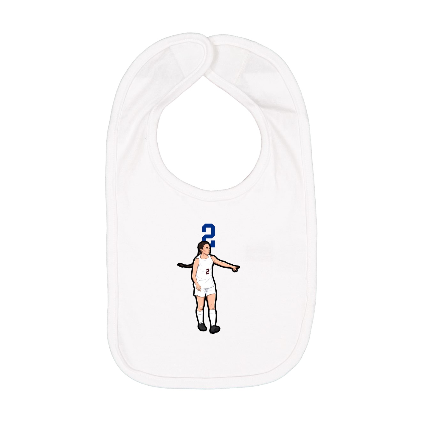 Infant Bib — Number Top in White