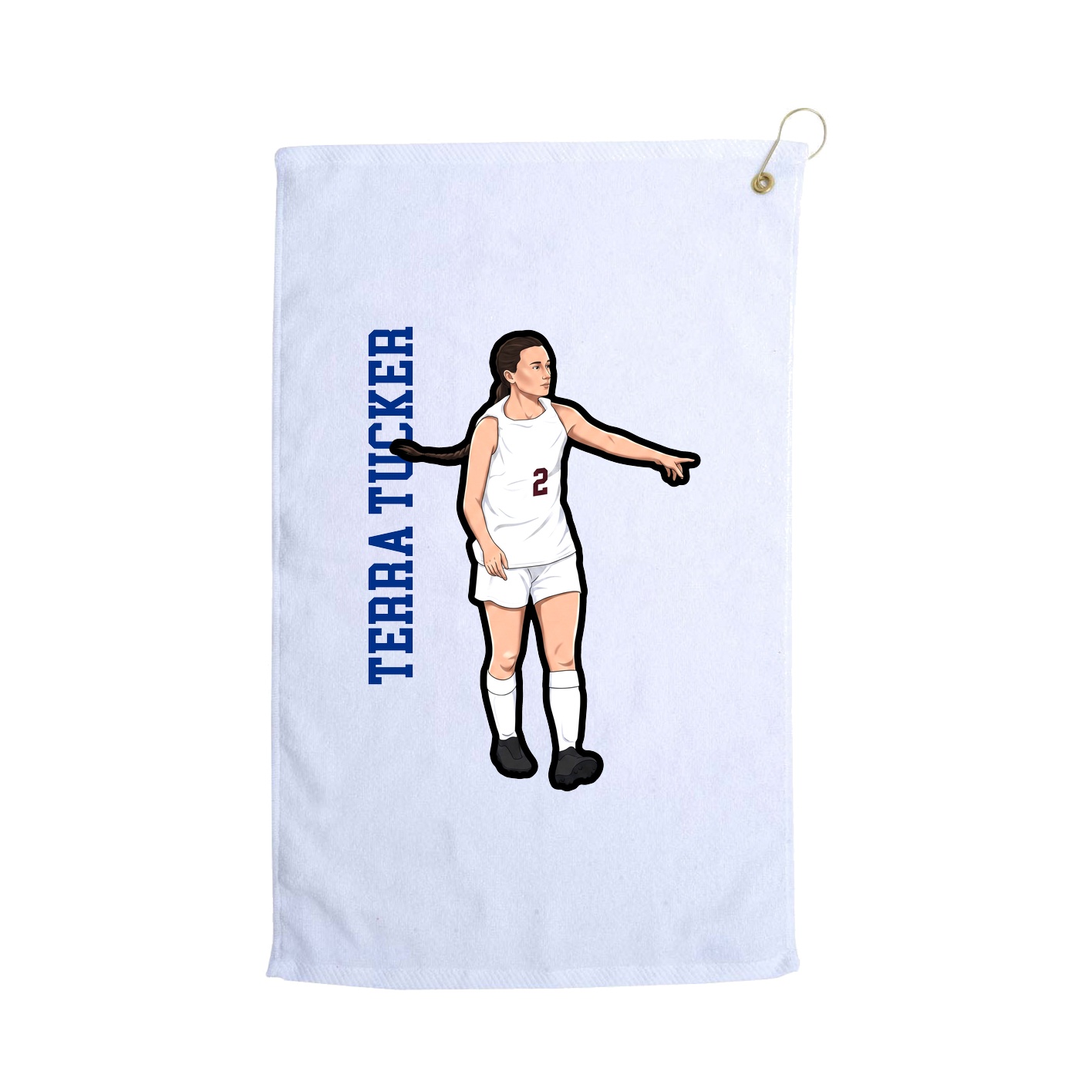 Golf Towel — Name Vertical in White