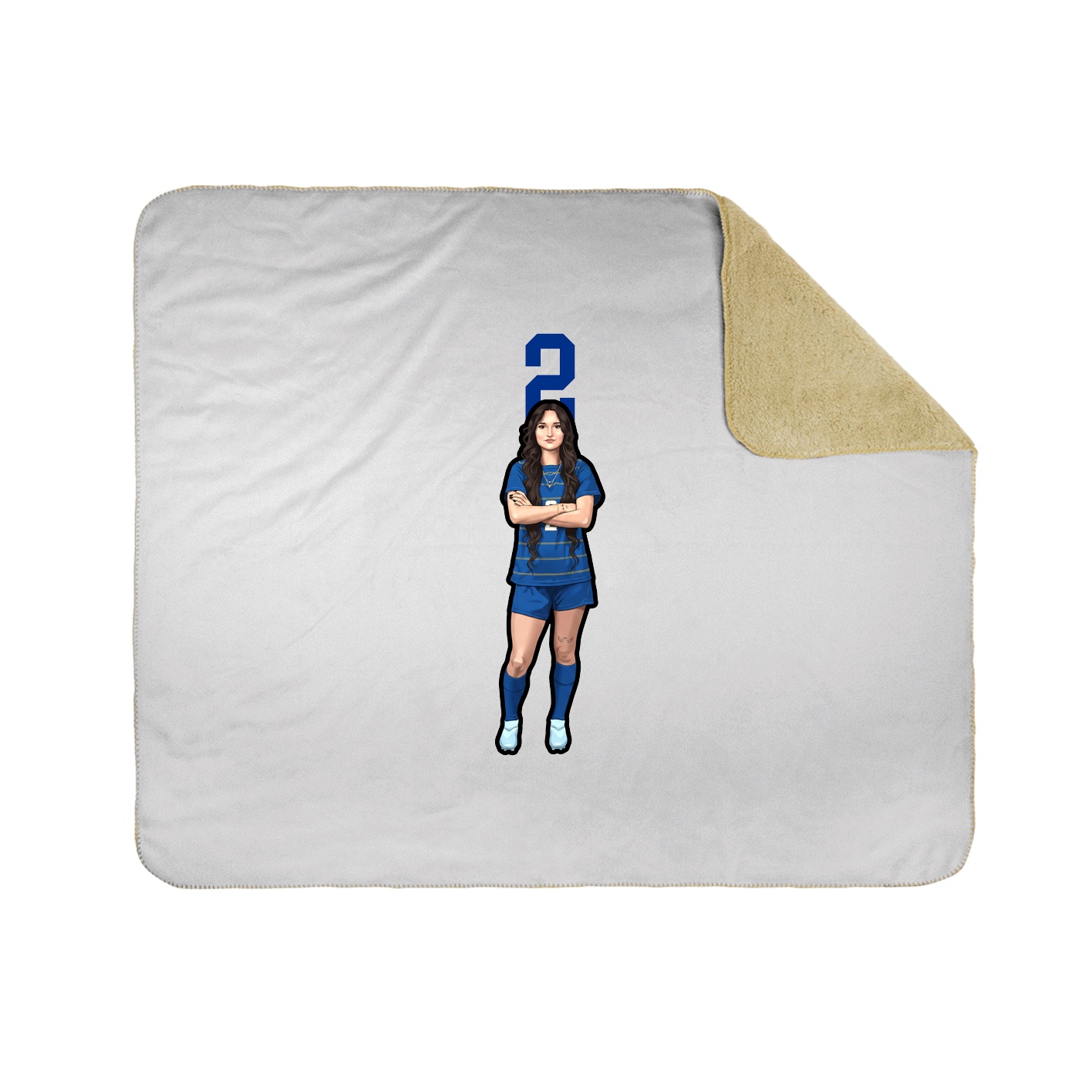 Throw Blanket — Number Top in White