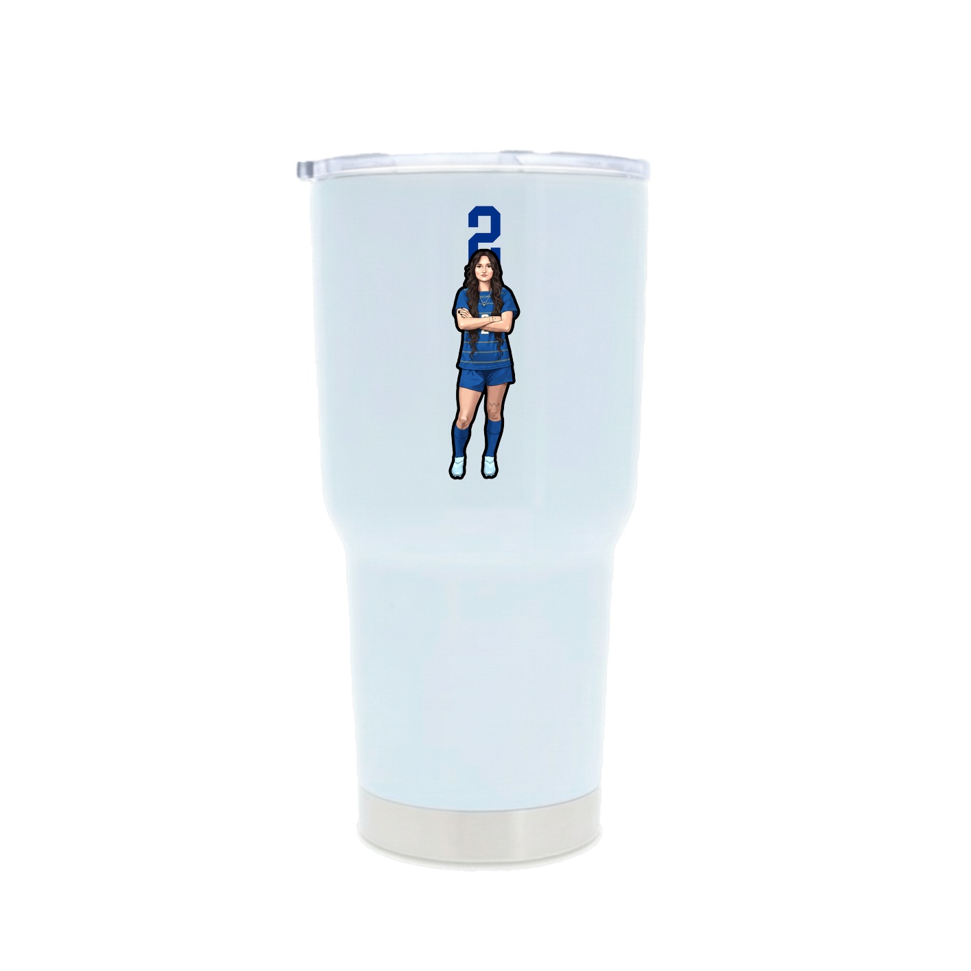 30oz Stainless Steel Tumbler — Number Top in White