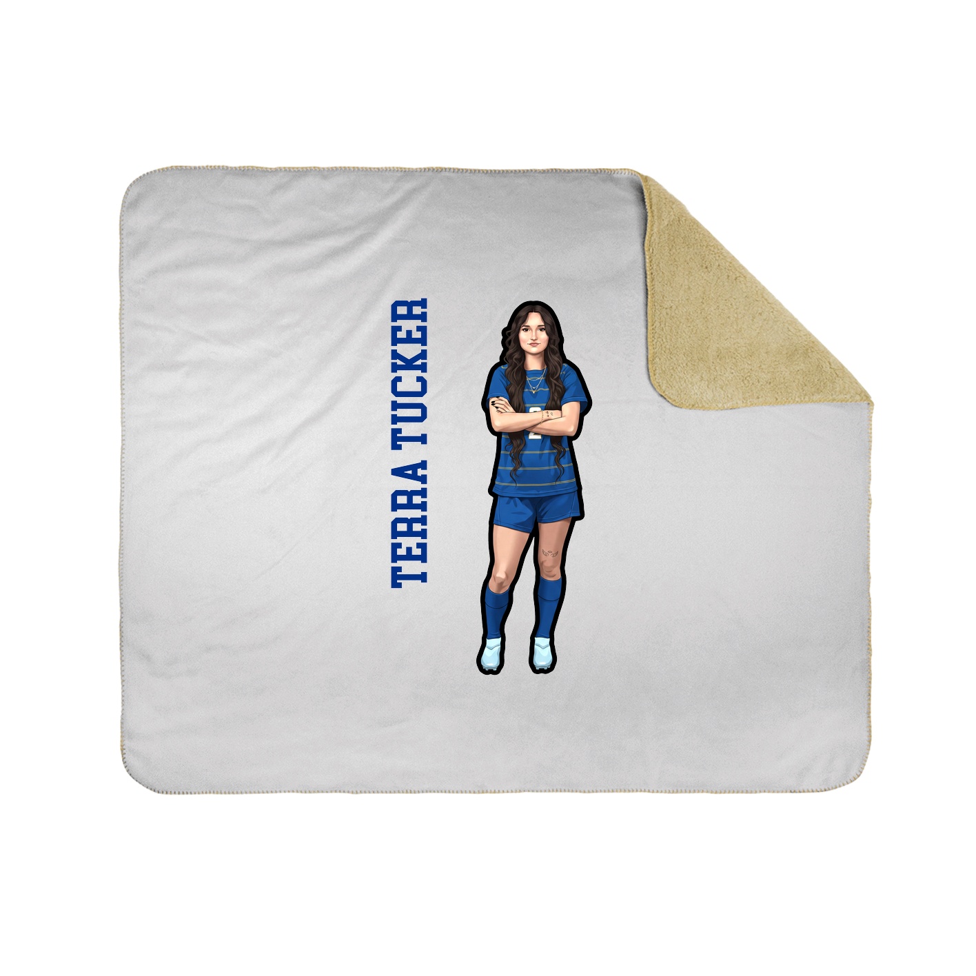 Throw Blanket — Name Vertical in White