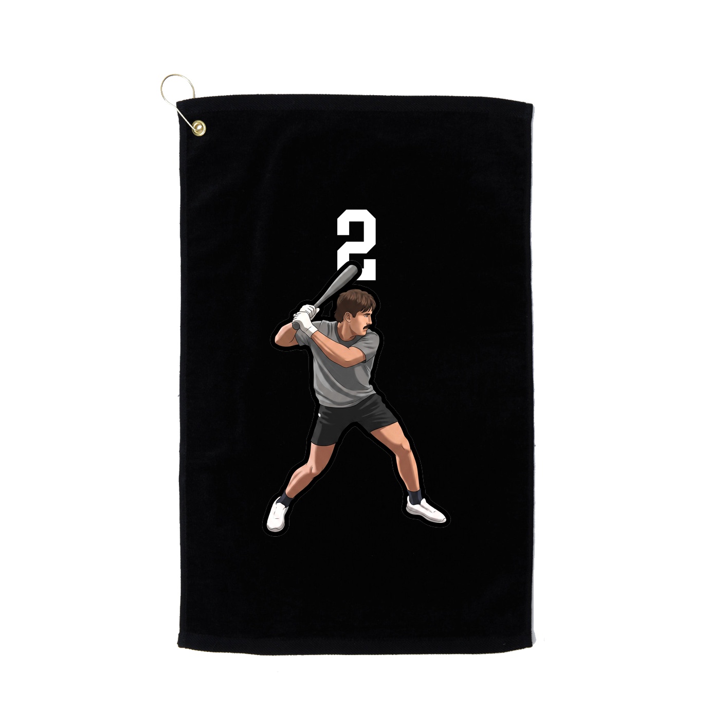 Golf Towel — Number Top in Black