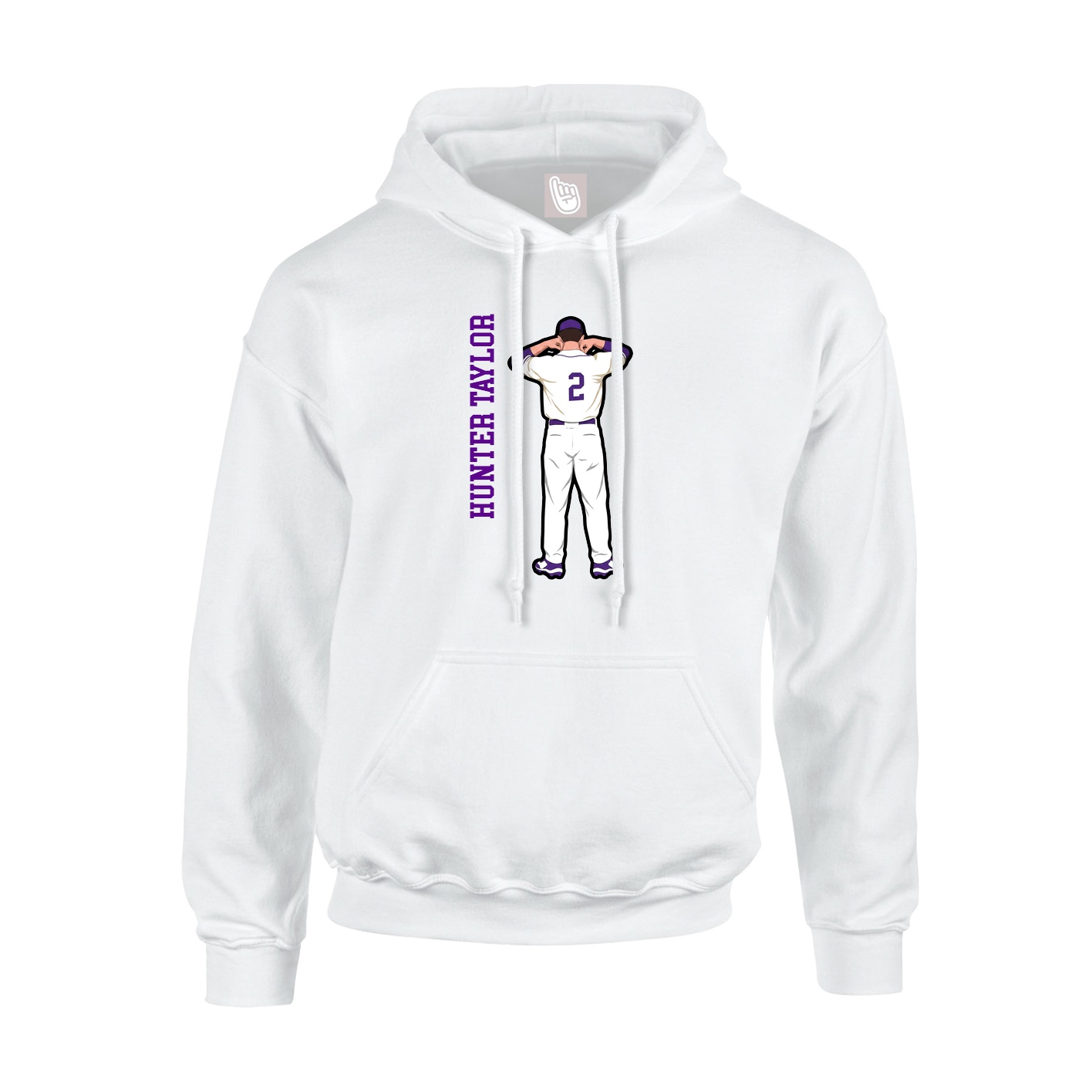 Hoodie — Name Vertical in White