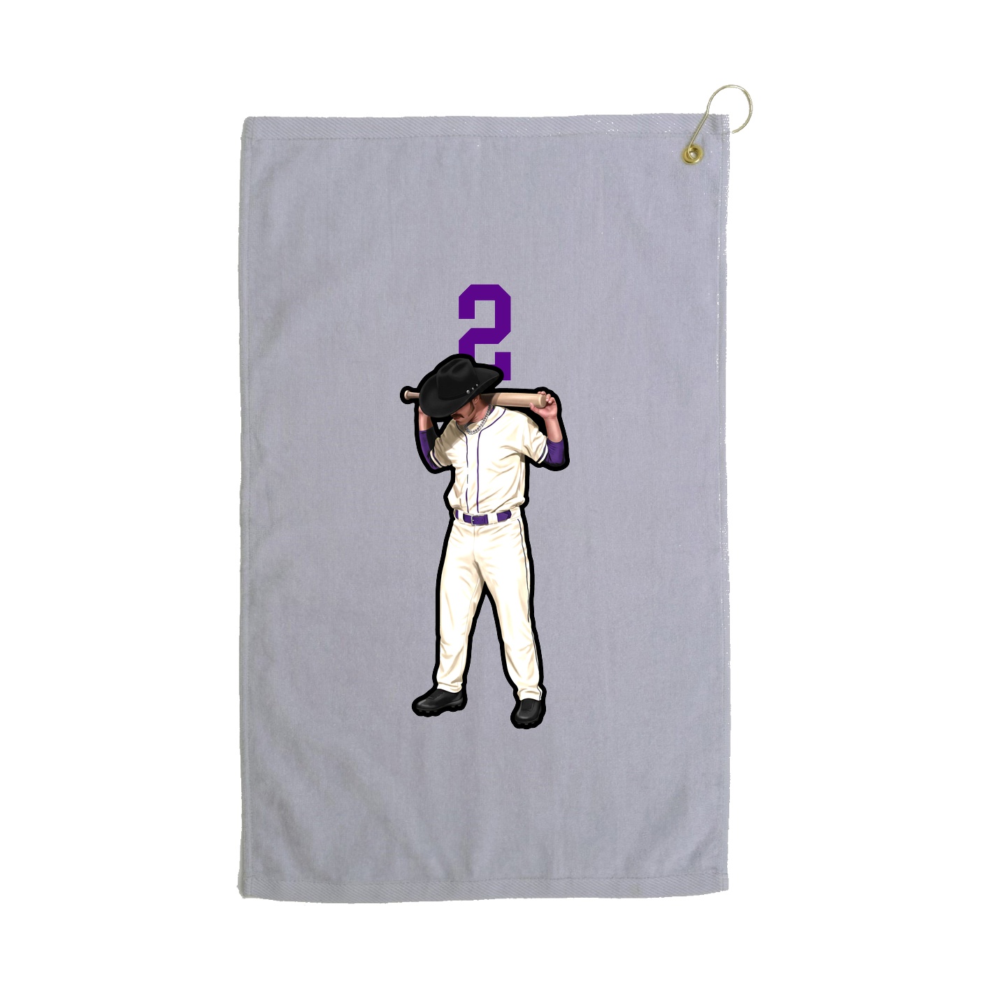 Golf Towel — Number Top in Grey