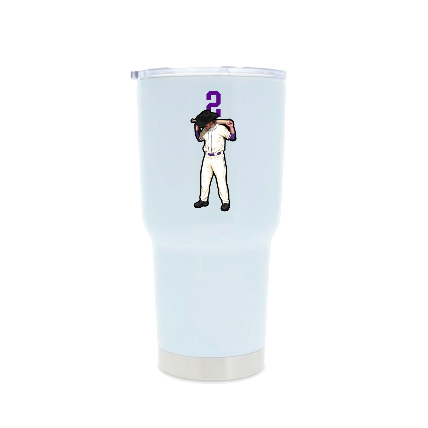 30oz Stainless Steel Tumbler — Number Top in White