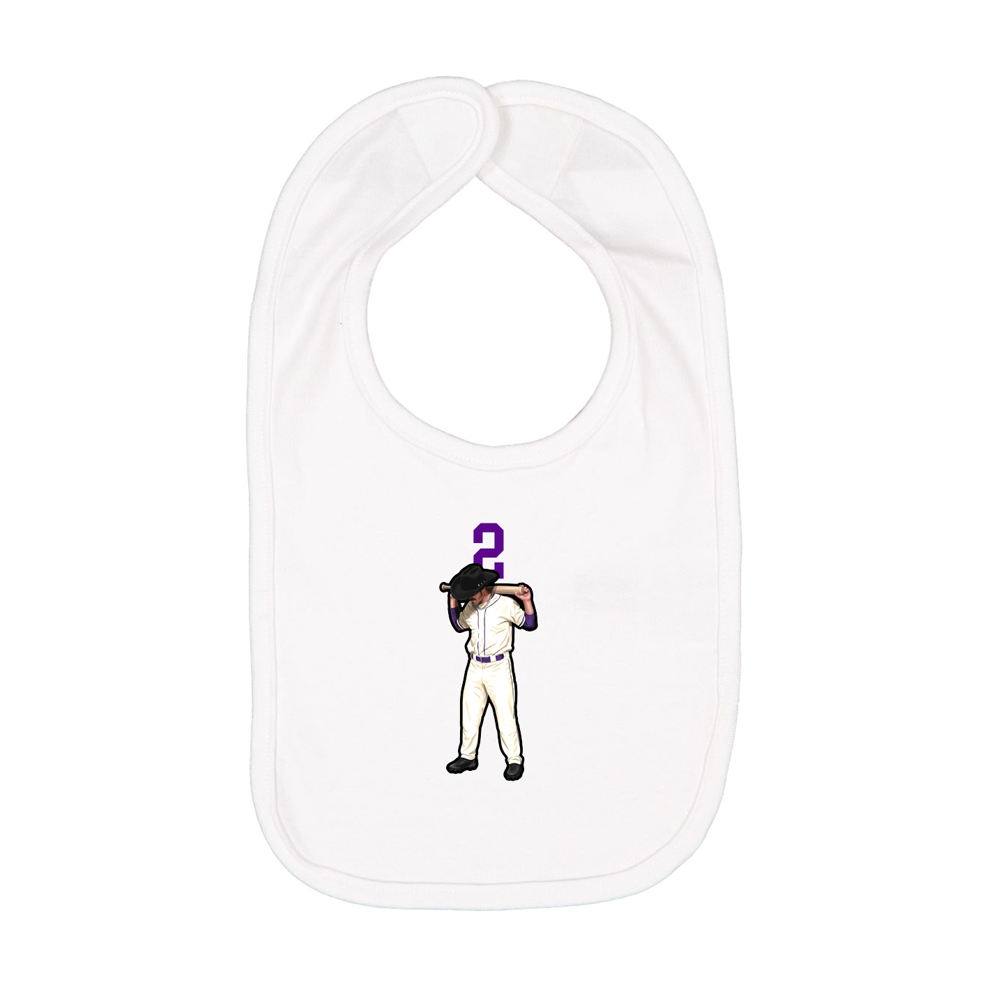 Infant Bib — Number Top in White