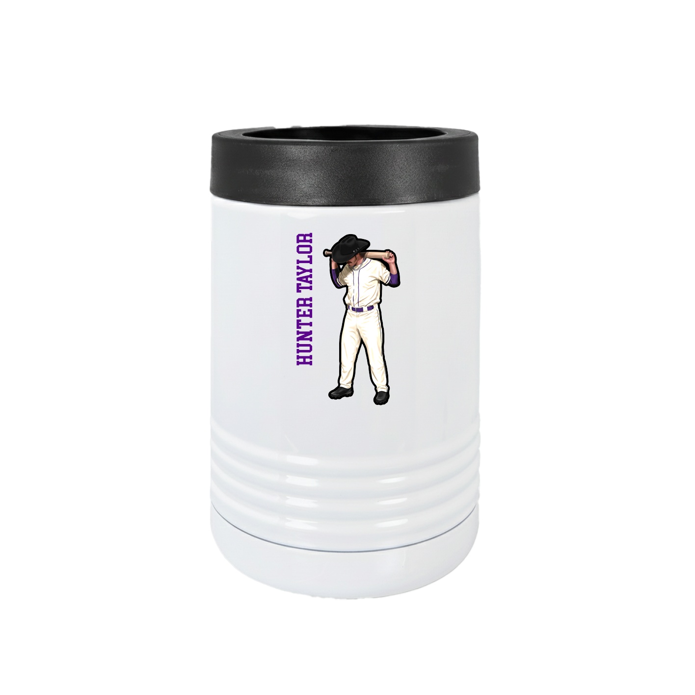 Beverage Holder — Name Vertical in White