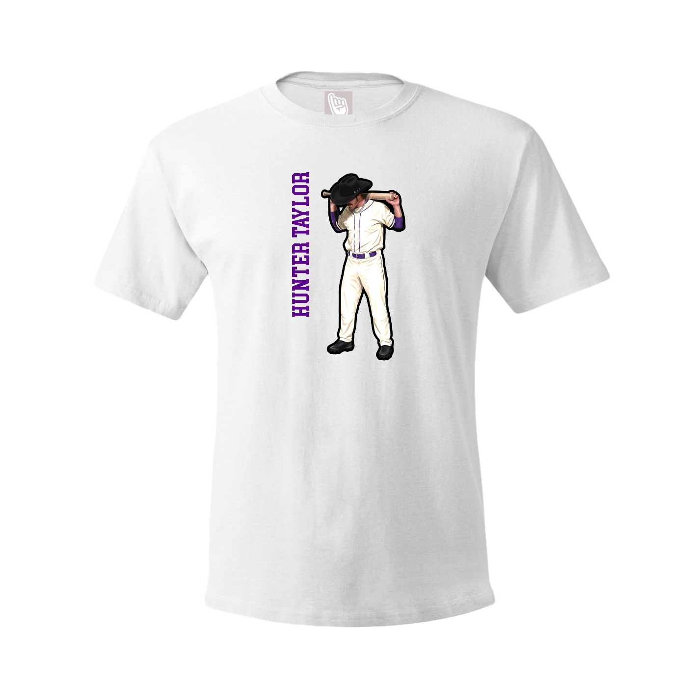 Youth Tee — Name Vertical in White