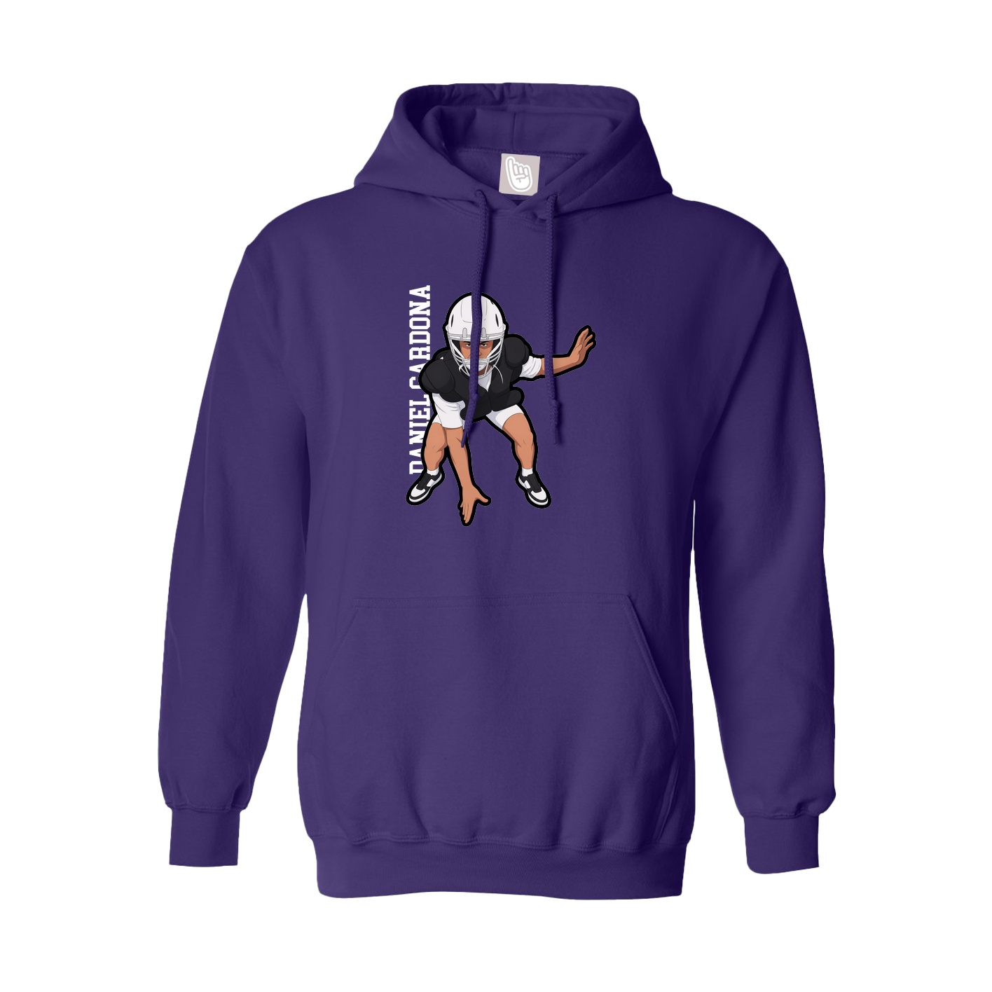 Hoodie — Name Vertical in Purple