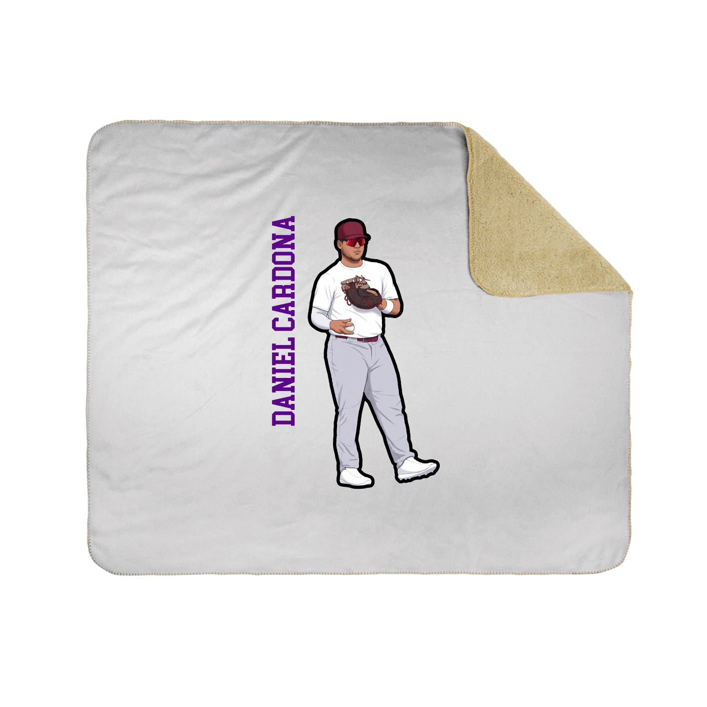 Throw Blanket — Name Vertical in White