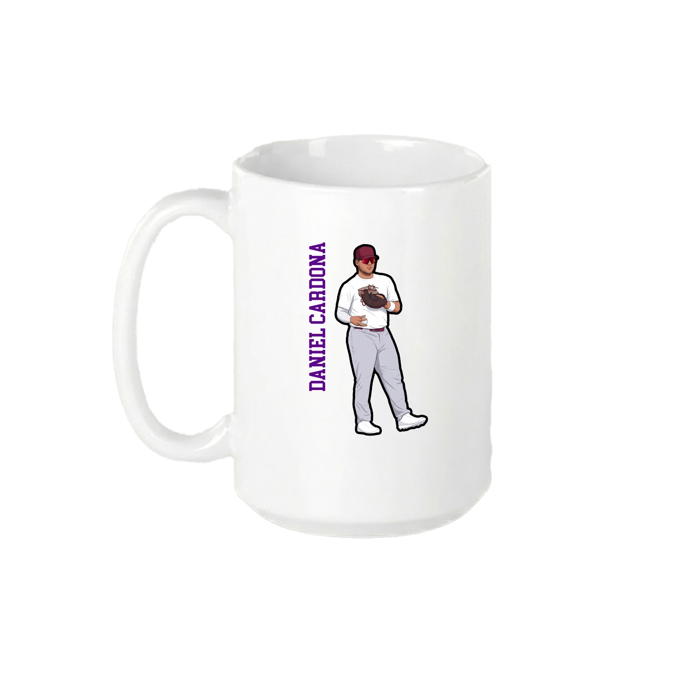 15oz Coffee Mug — Name Vertical in White