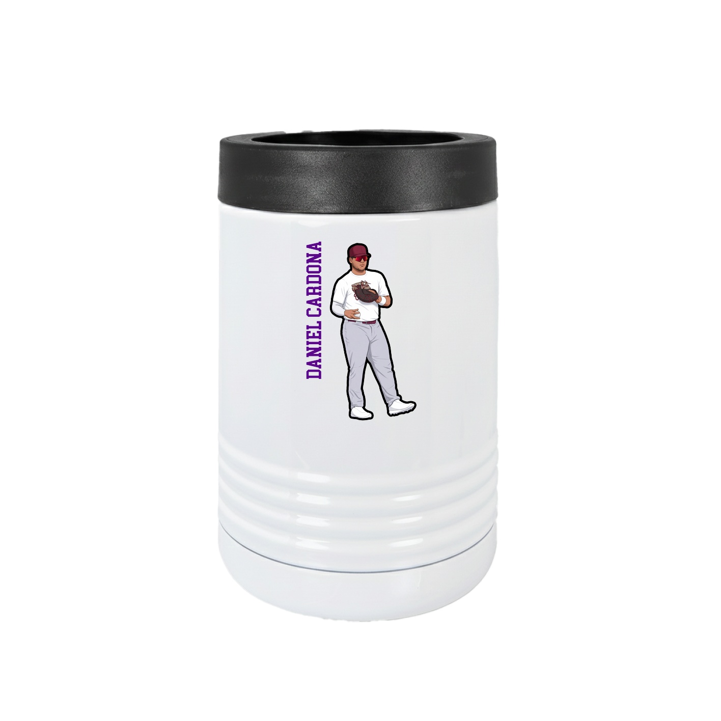 Beverage Holder — Name Vertical in White