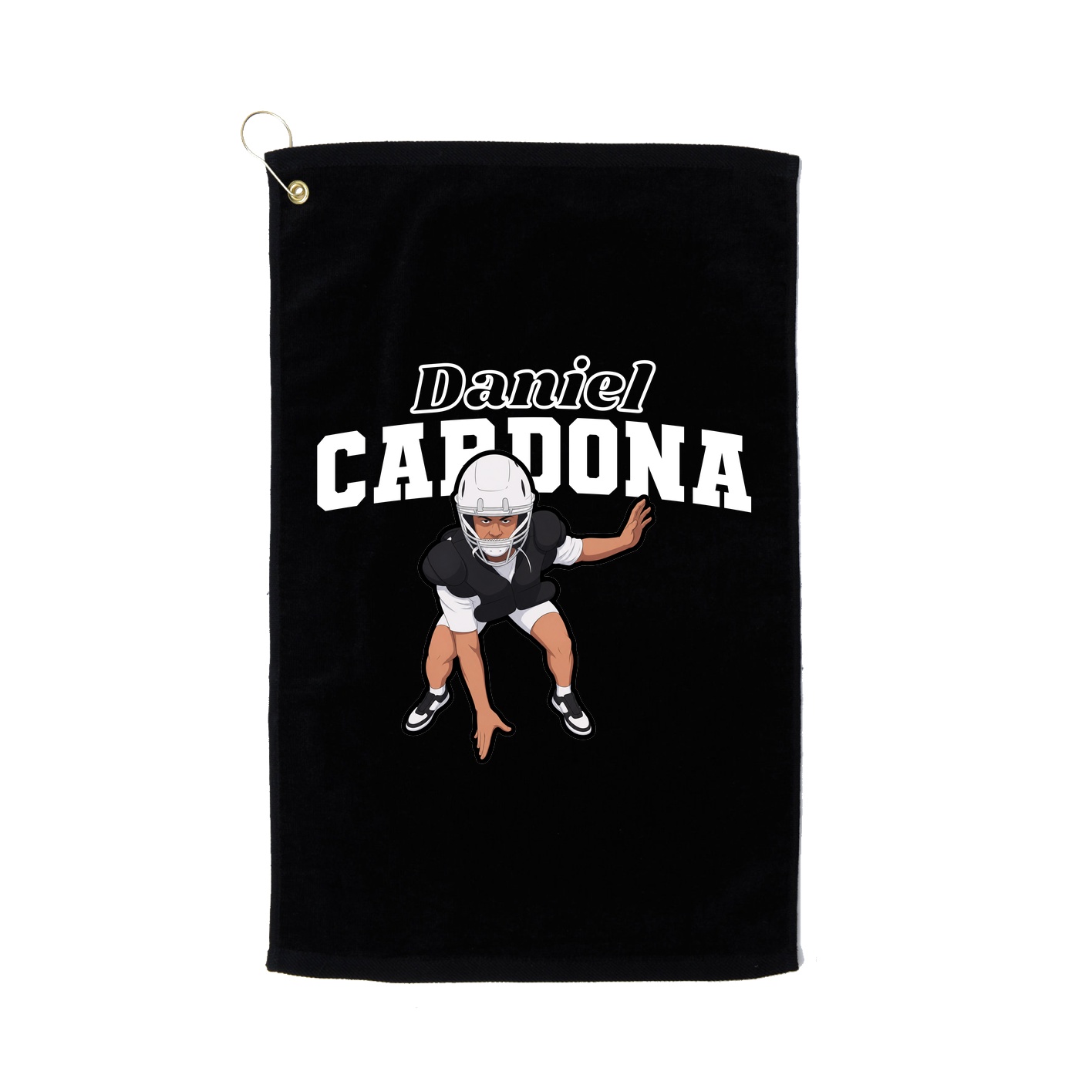 Golf Towel — Name Arch in Black