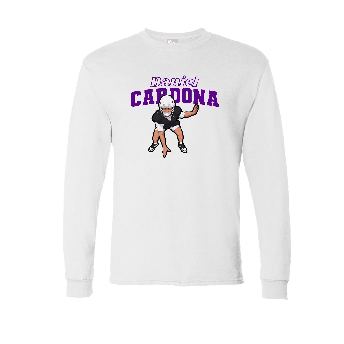 Long Sleeve Tee — Name Arch in White