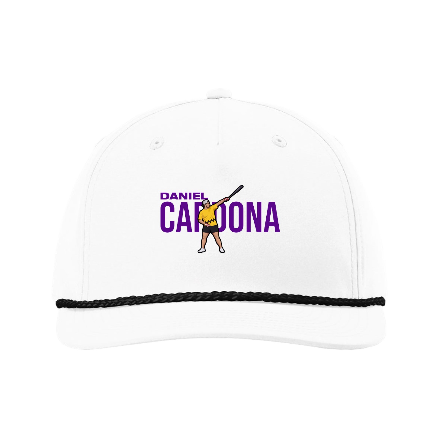 Five-Panel Classic Rope Cap — Player Name in White