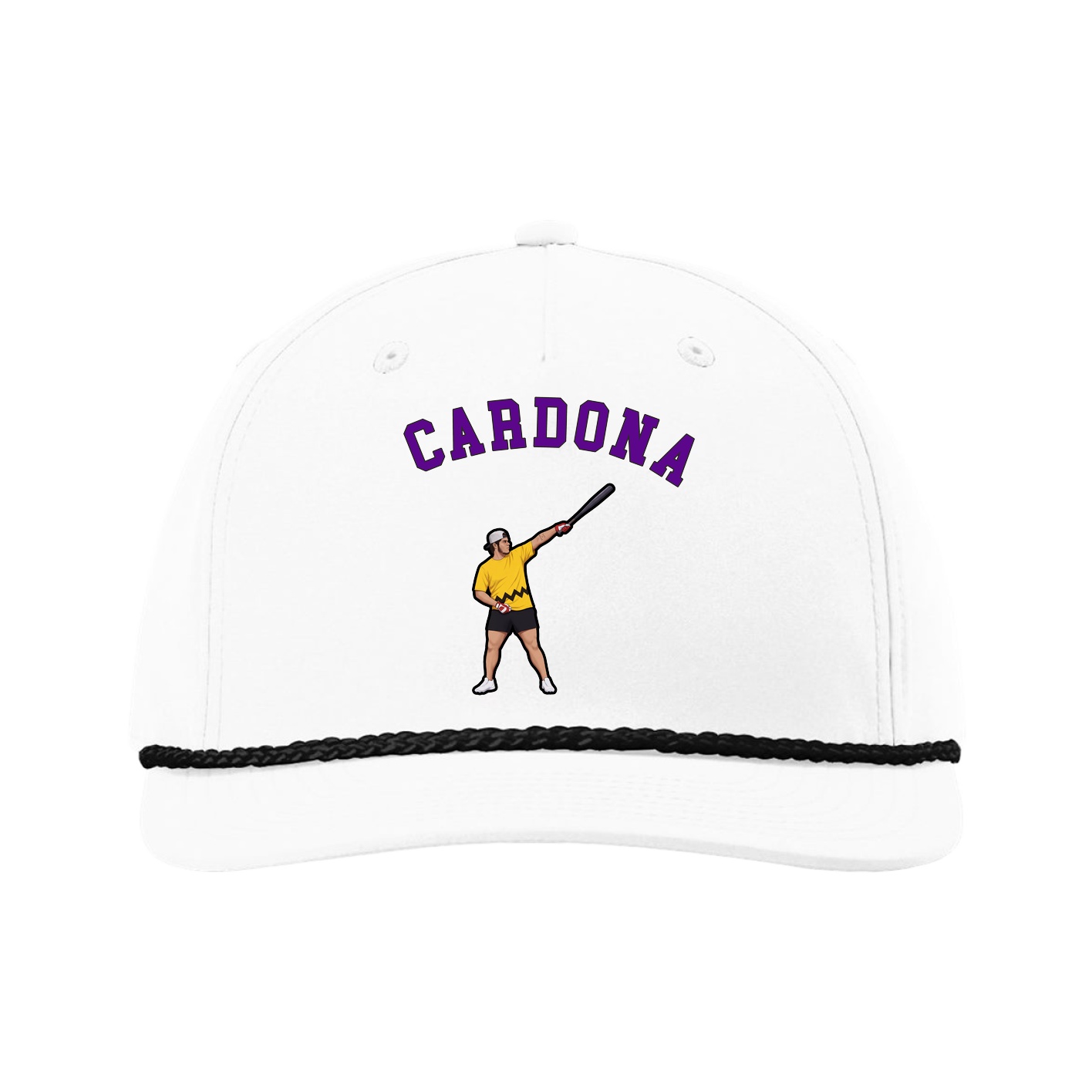 Five-Panel Classic Rope Cap — Shirsey Arch in White