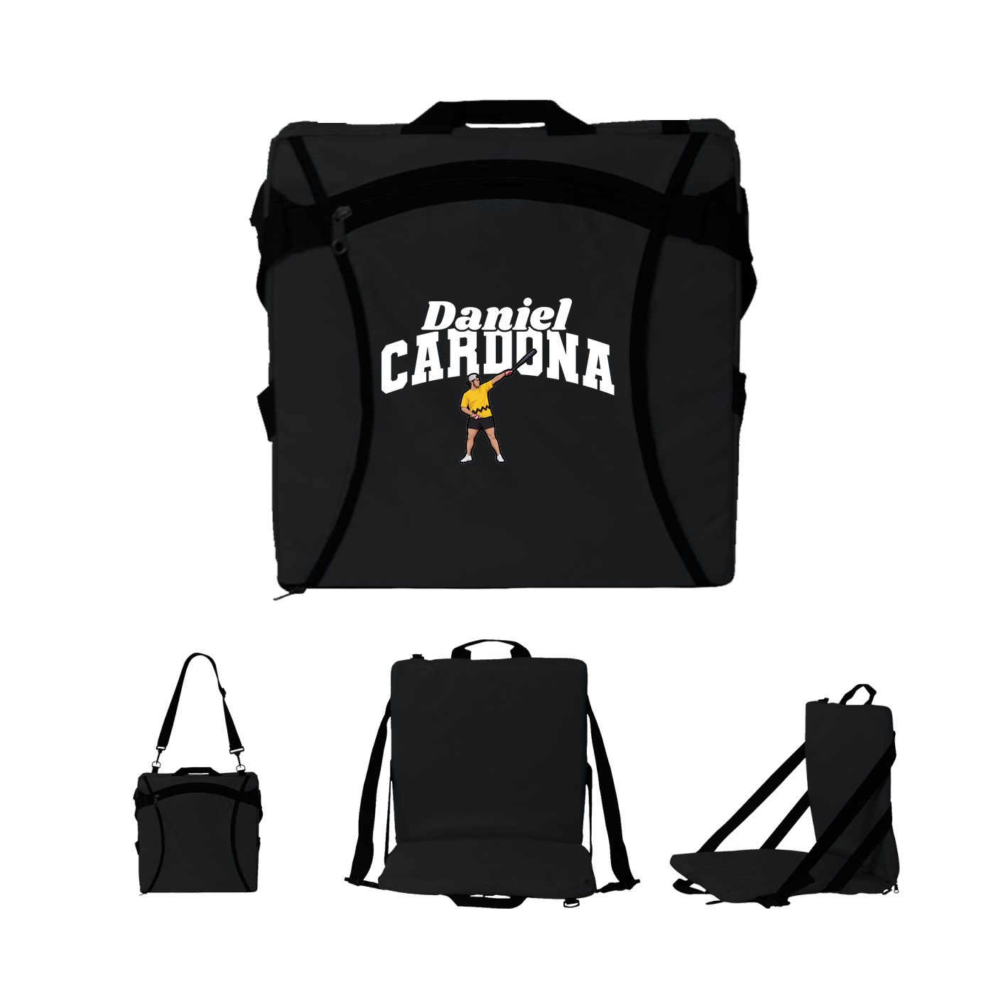 Folding Stadium Seat — Signature Arch in Black
